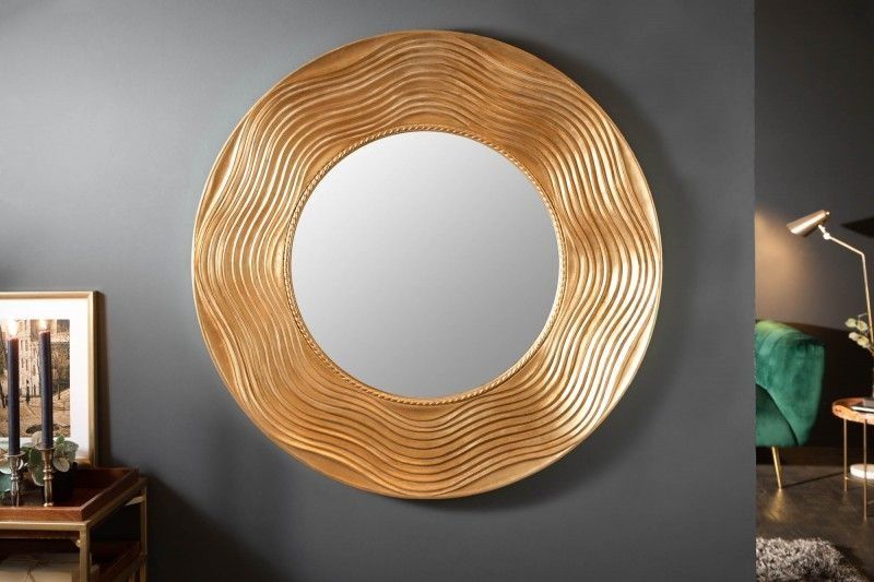 Elegante ronde wandspiegel CIRCLE 100 cm – gouden lijst – Invicta Interior
