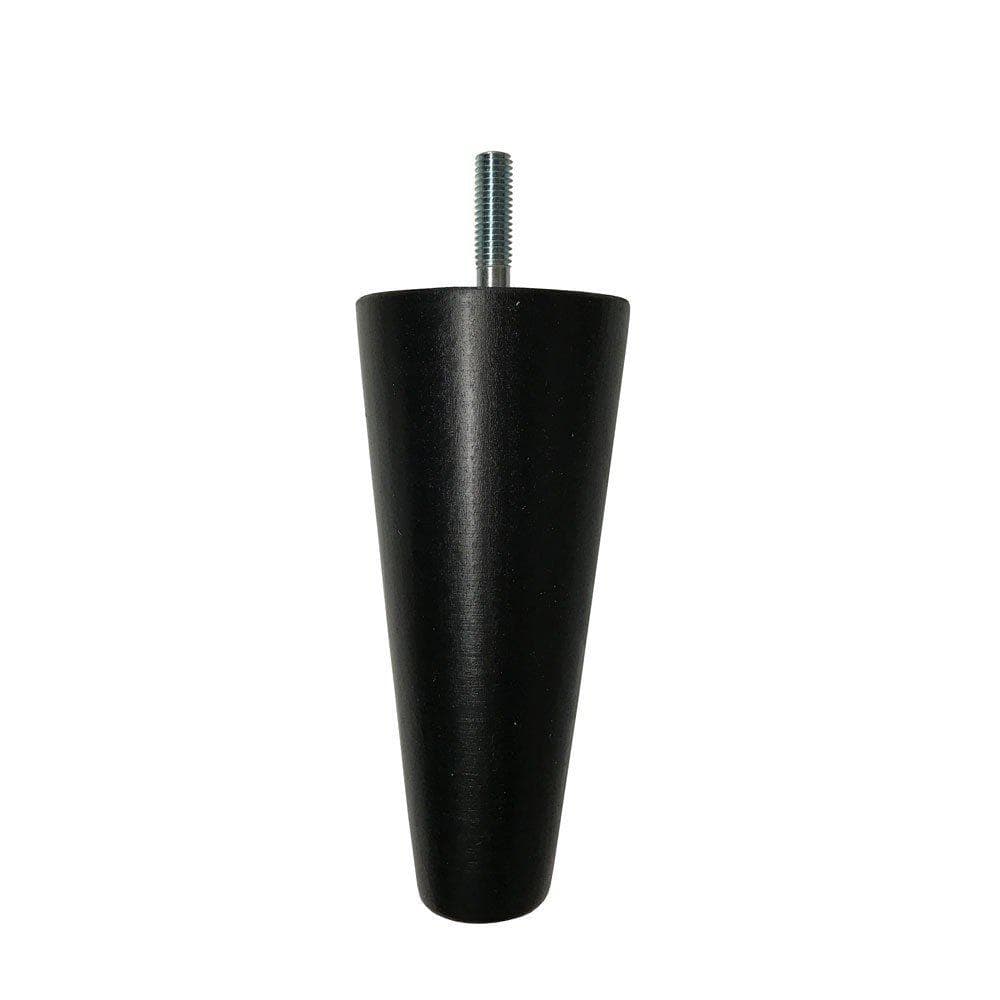 Elegante zwarte conische meubelpoot van massief hout – M8, 12 cm