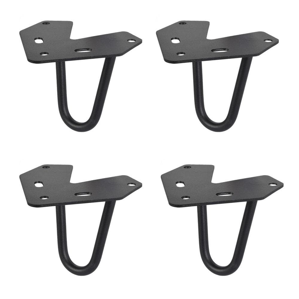 Elegante zwarte hairpin poten 10 cm – set van 4, massief staal