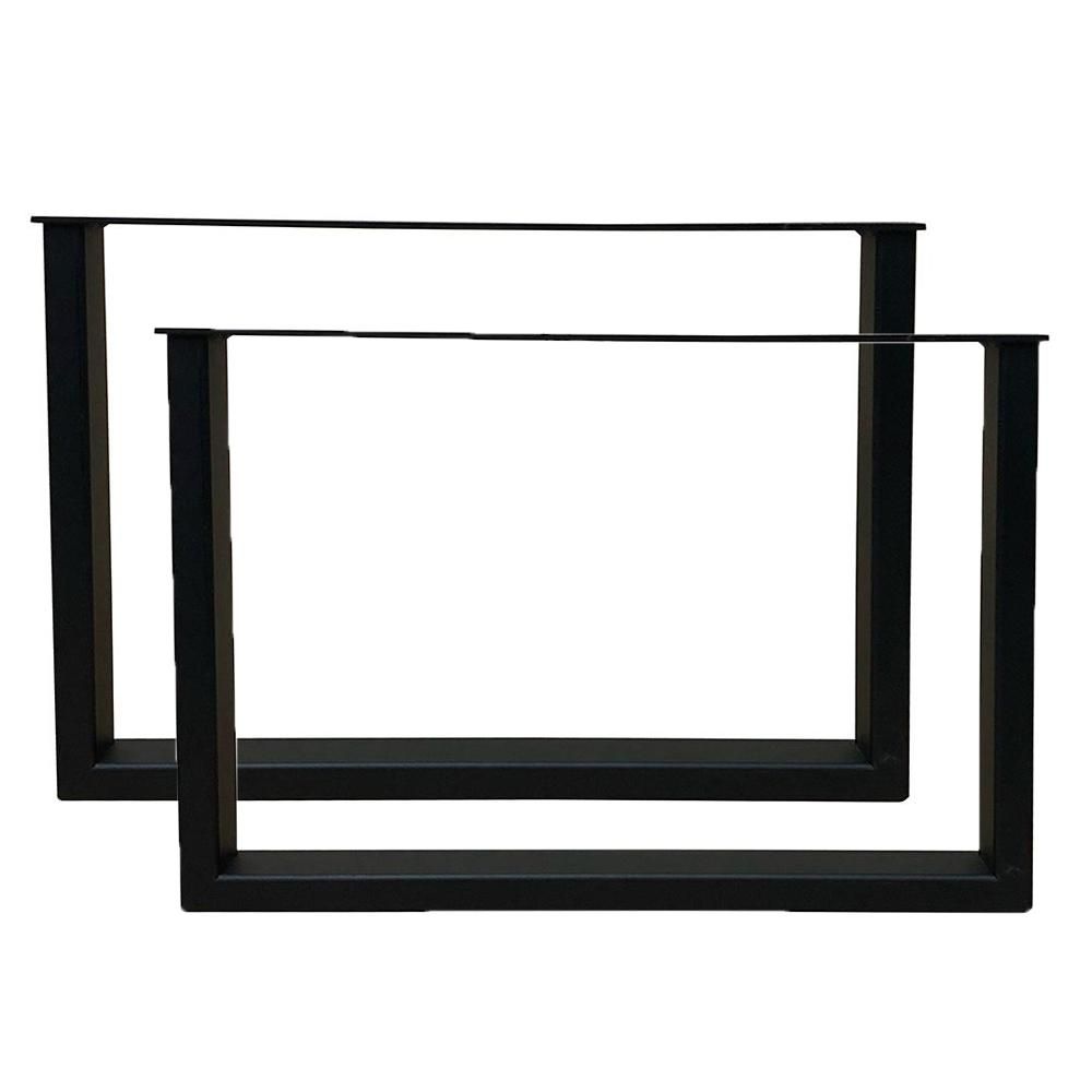 Elegante zwarte stalen U‑bankpoten – 2 stuks, 37,5 cm hoog