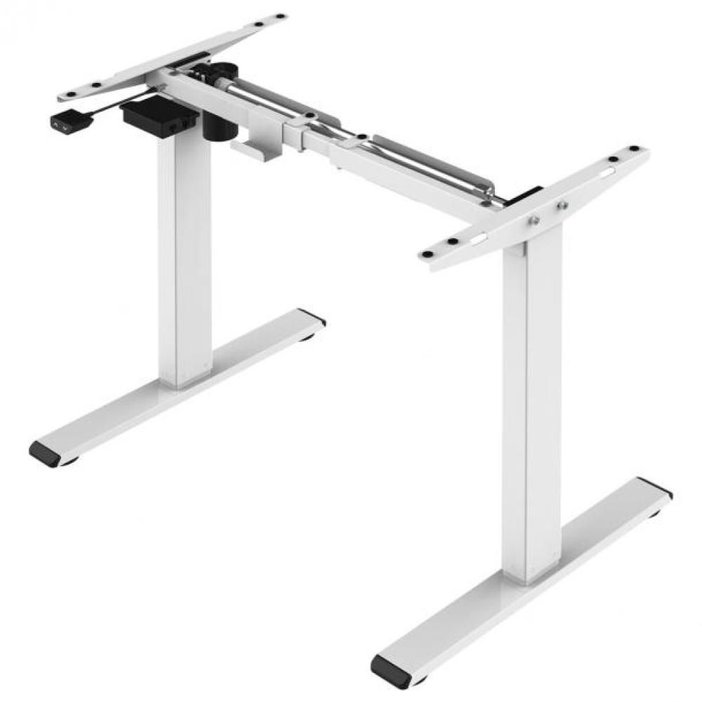 Elektrisch Hoogwaardig Zit‑Sta Bureau 200 cm – Wit, Poedercoat Staal