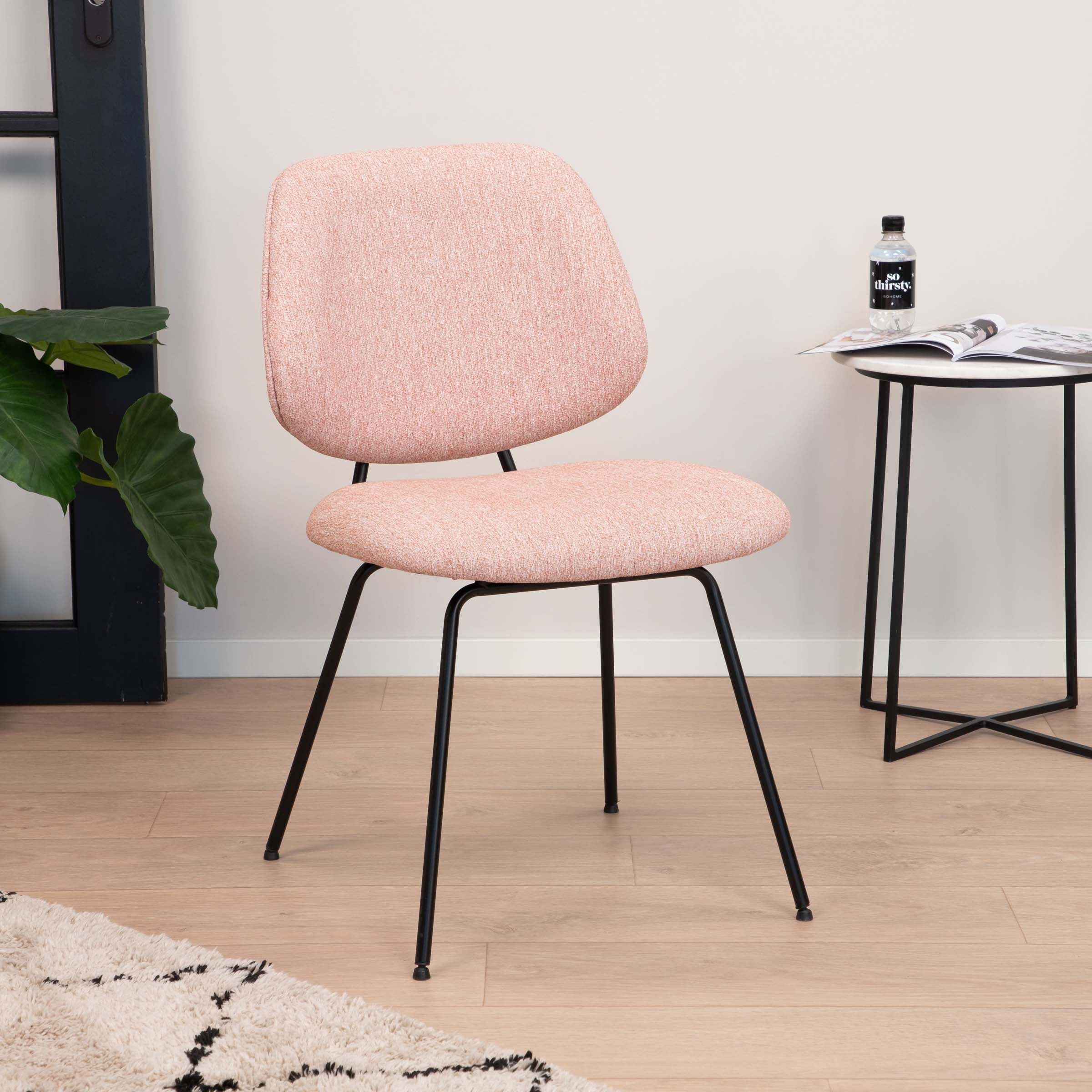 Eleonera eetkamerstoel Lynn – speels roze design voor elke tafel
