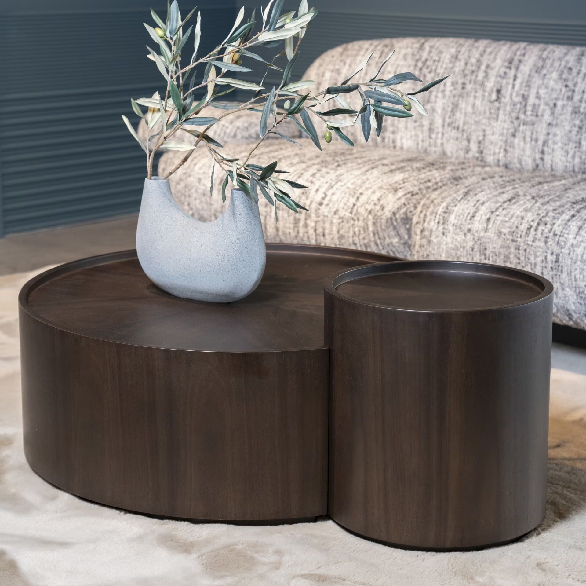 Eleonera Salontafel Max Walnoot – Luxe ronde set van 2