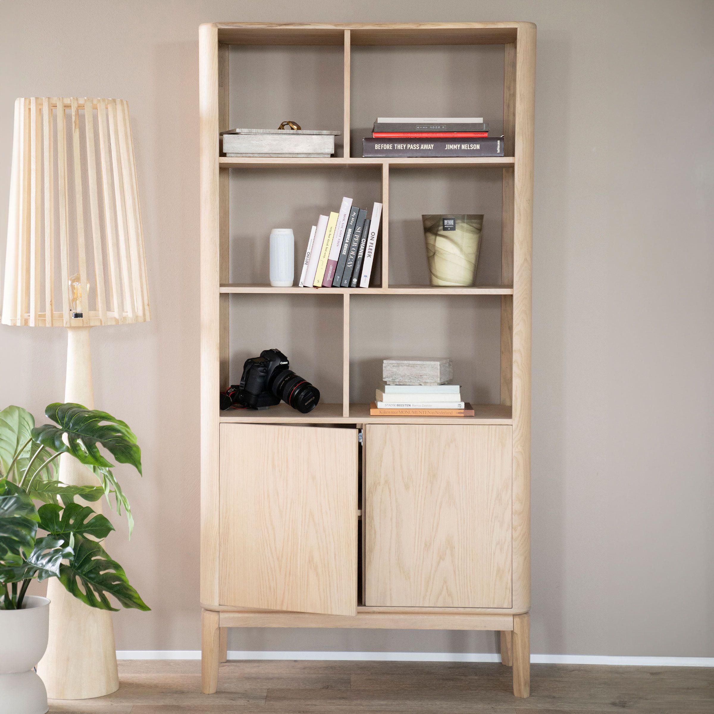 Eleonora Harvey Boekenkast – Scandinavisch eiken hout, 180 × 90 cm