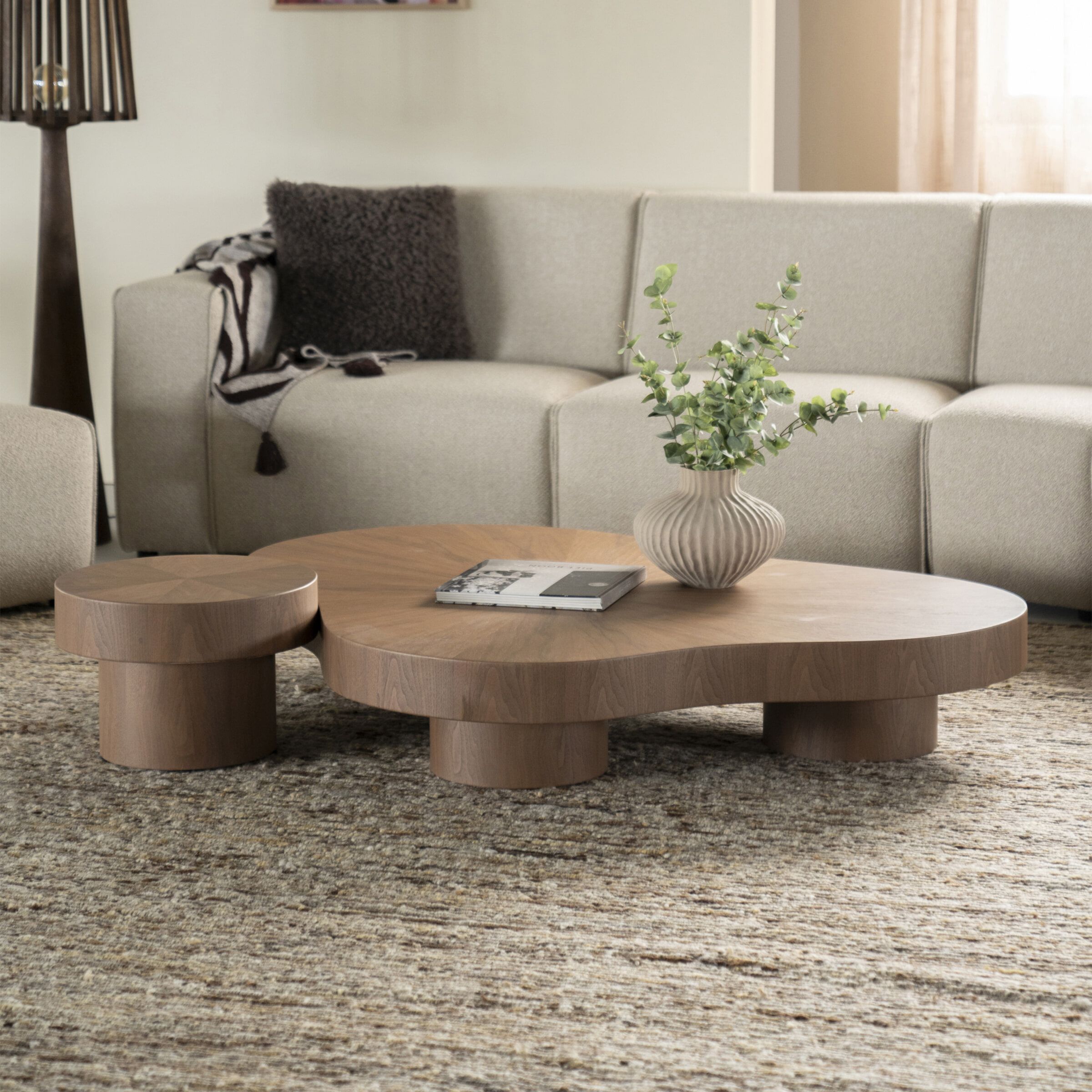 Eleonora Organische Salontafel Bobbie Naturel – Set van 2 stijlvolle walnoottafels