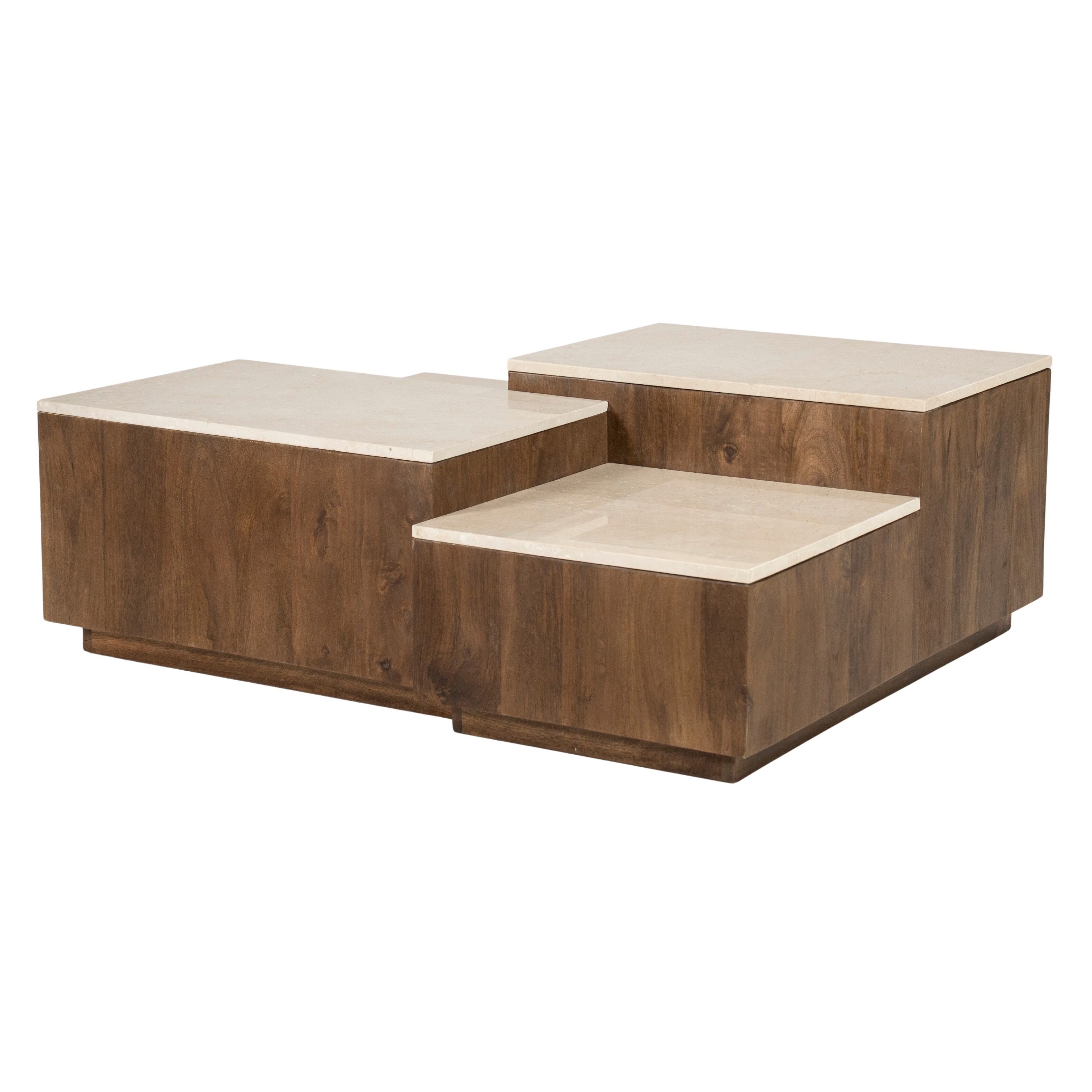 Eleonora Quido Salontafel – Elegante mix van mangohout en botochino marmer
