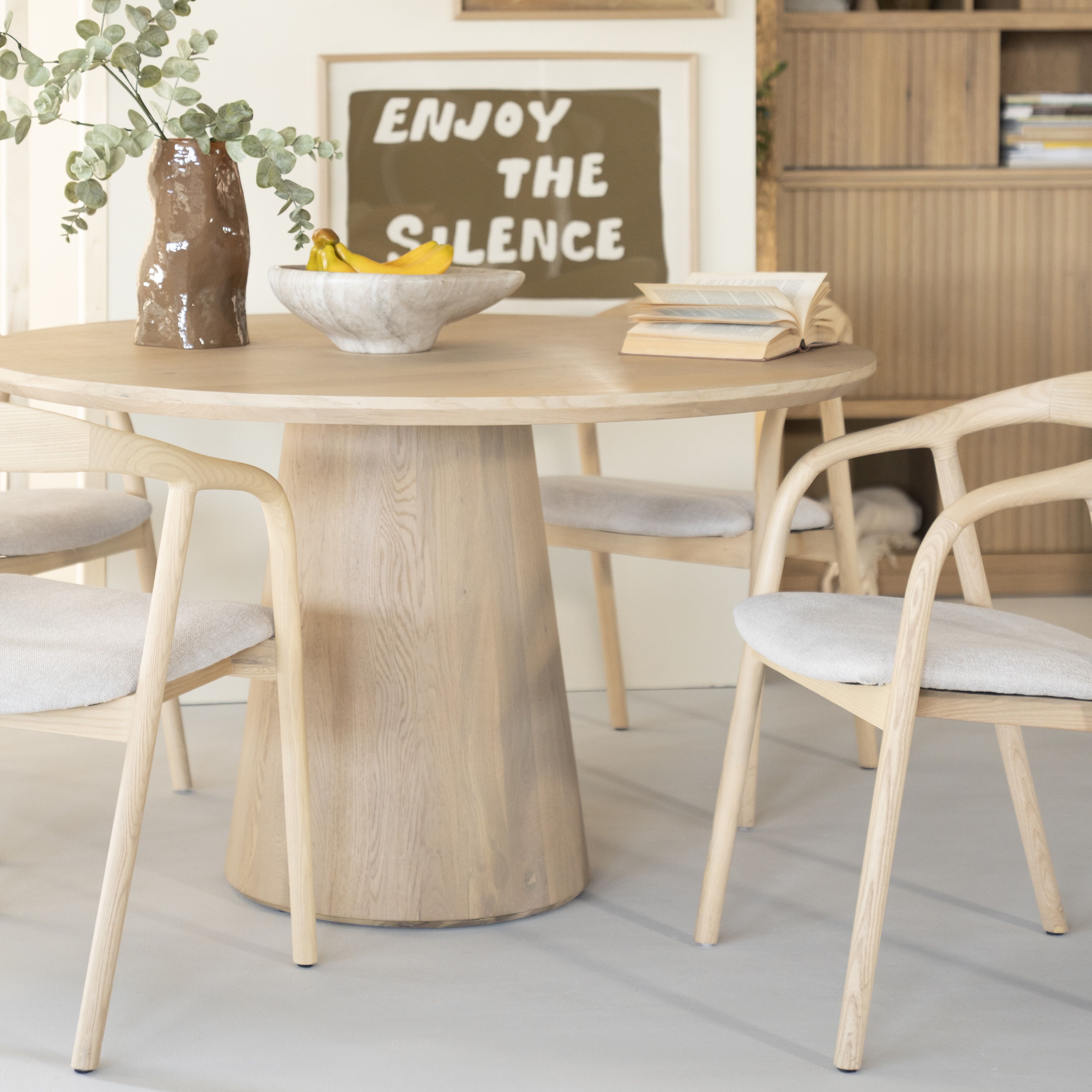 Eleonora ronde eettafel Nola – 130 cm naturel eikenfineer