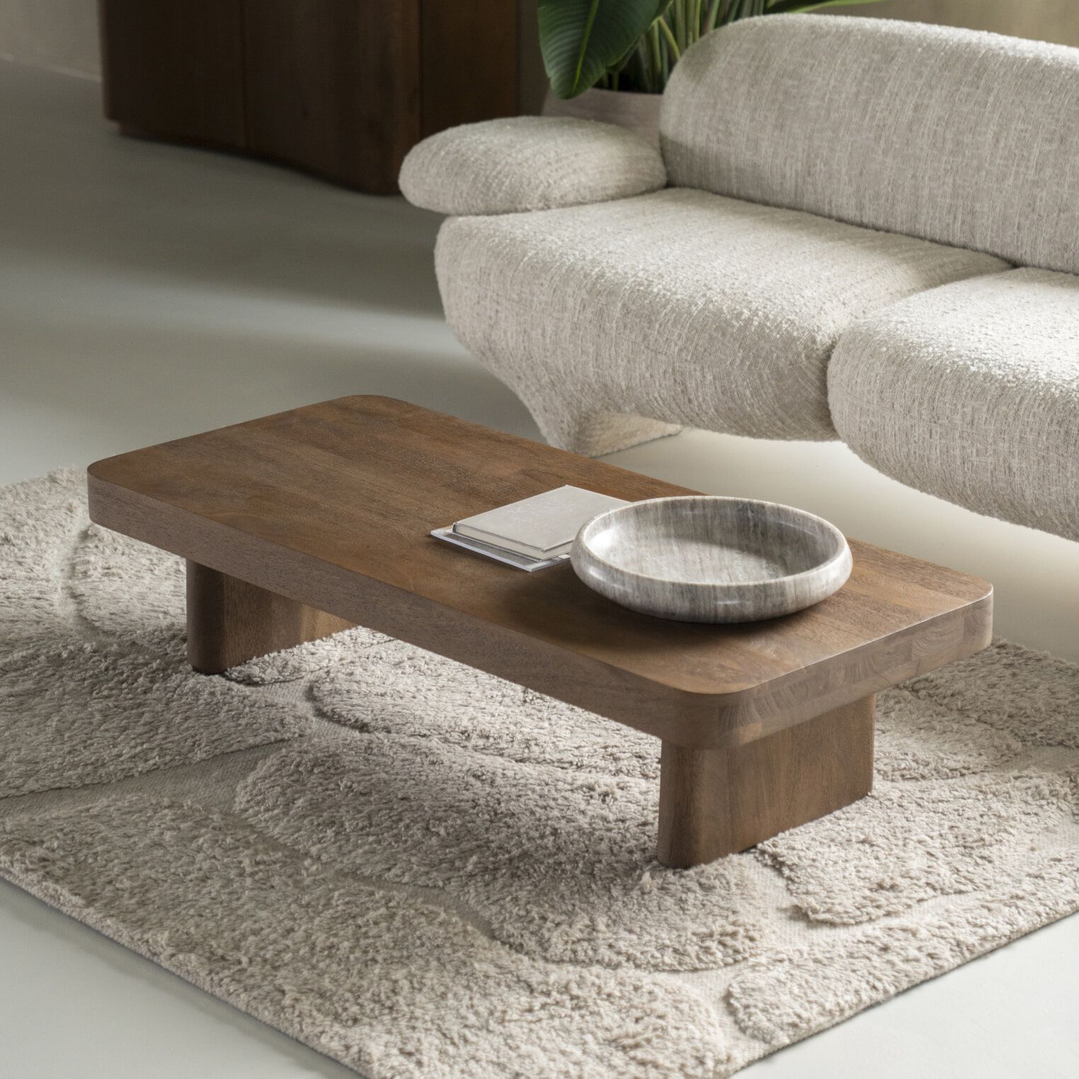 Eleonora Salontafel Edward – Strakke mangohouten tafel 130 × 60 cm