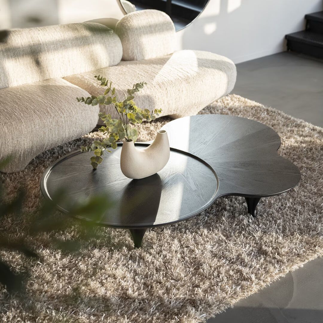 Eleonora Salontafel Fay – Strakke Zwarte Japandi Tafel van 162 × 114 cm