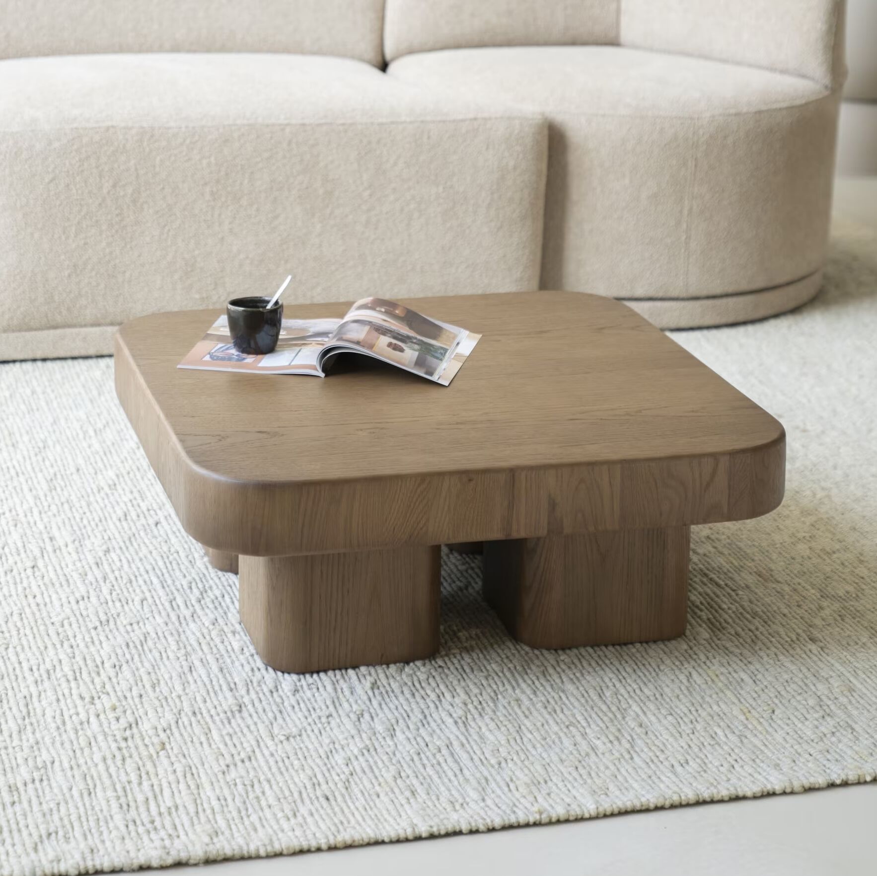 Eleonora Salontafel Harmonie – Vierkante Japandi eikenlook, 80 cm