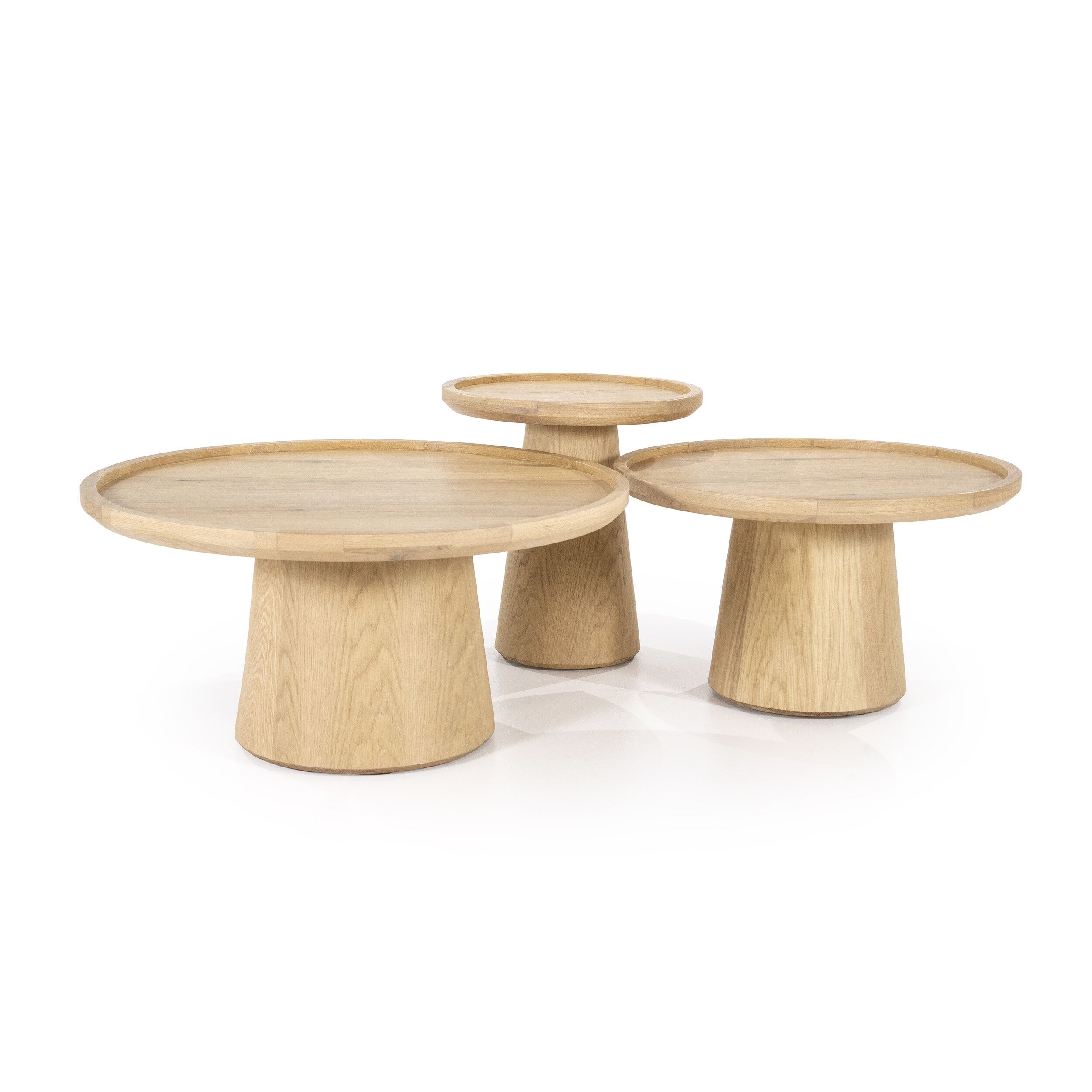 Eleonora Salontafel Leia – Set van 3 in natureel eikenfineer