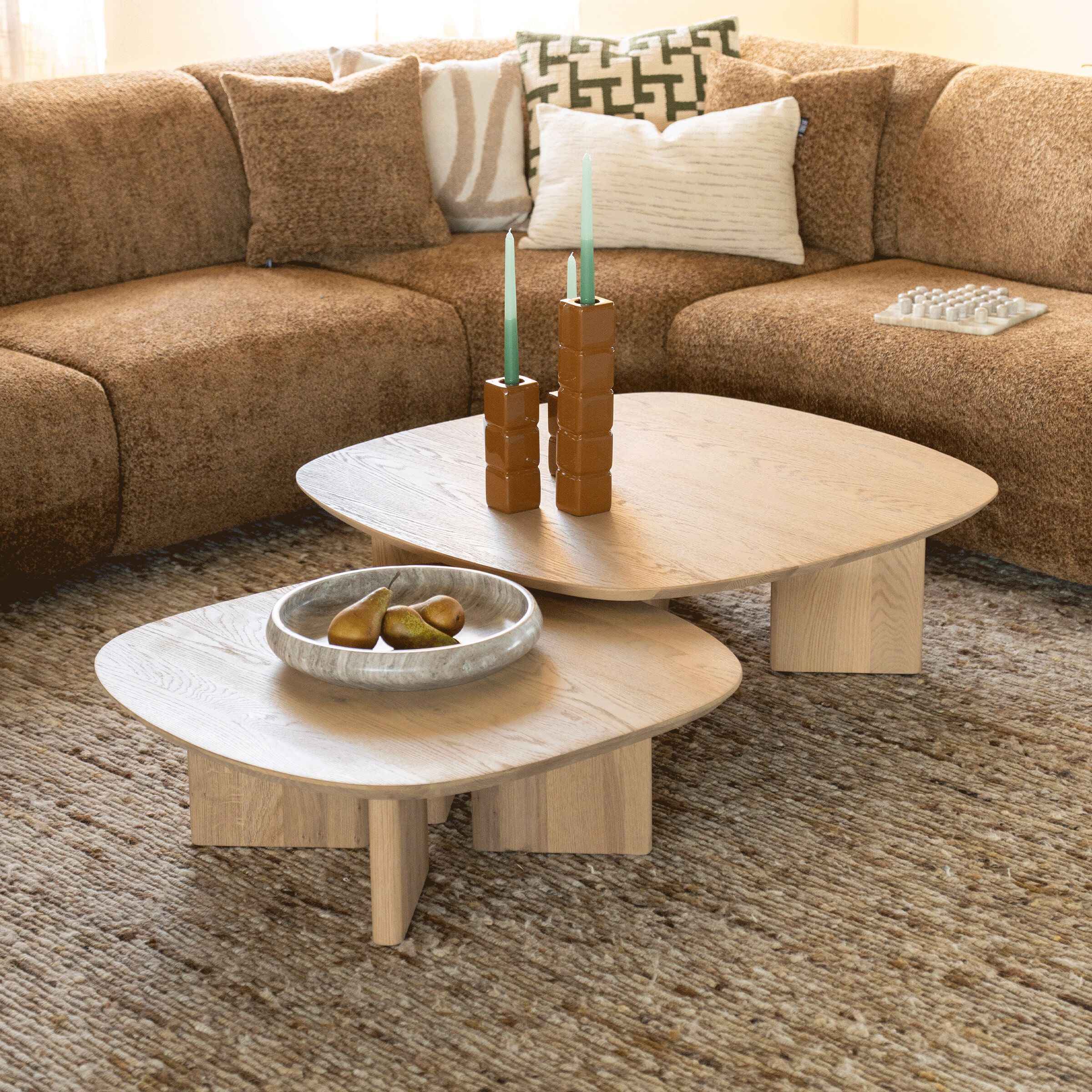 Eleonora Salontafel Set van 2 in Naturel Eiken – Tijdloos Design voor elke Woonkamer