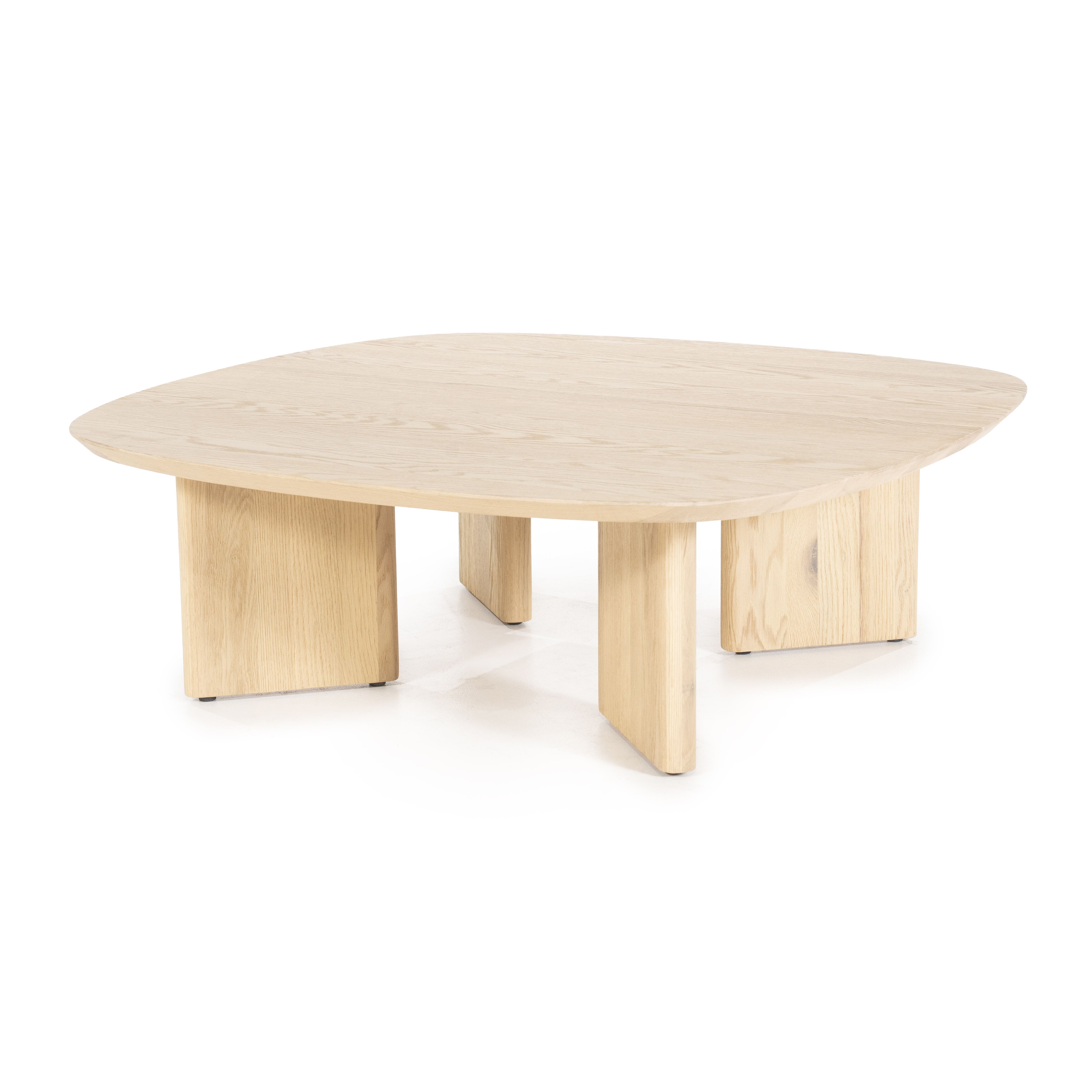 Eleonora Salontafel Stef – Natuurlijke eikenhouten vierkante tafel 100 × 100 cm