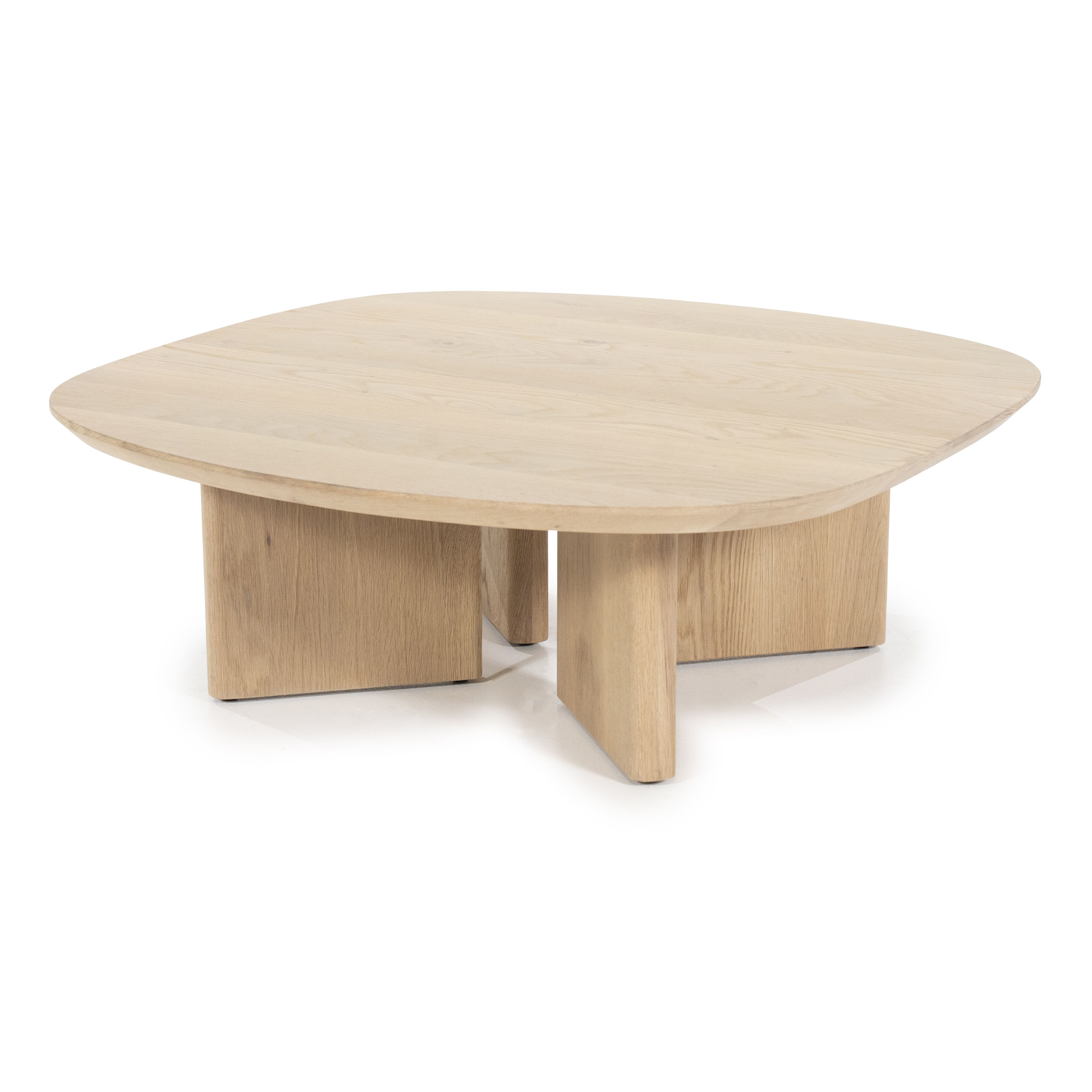 Eleonora Salontafel Stef – Vierkante Naturel Eikenhout (80×80 cm)