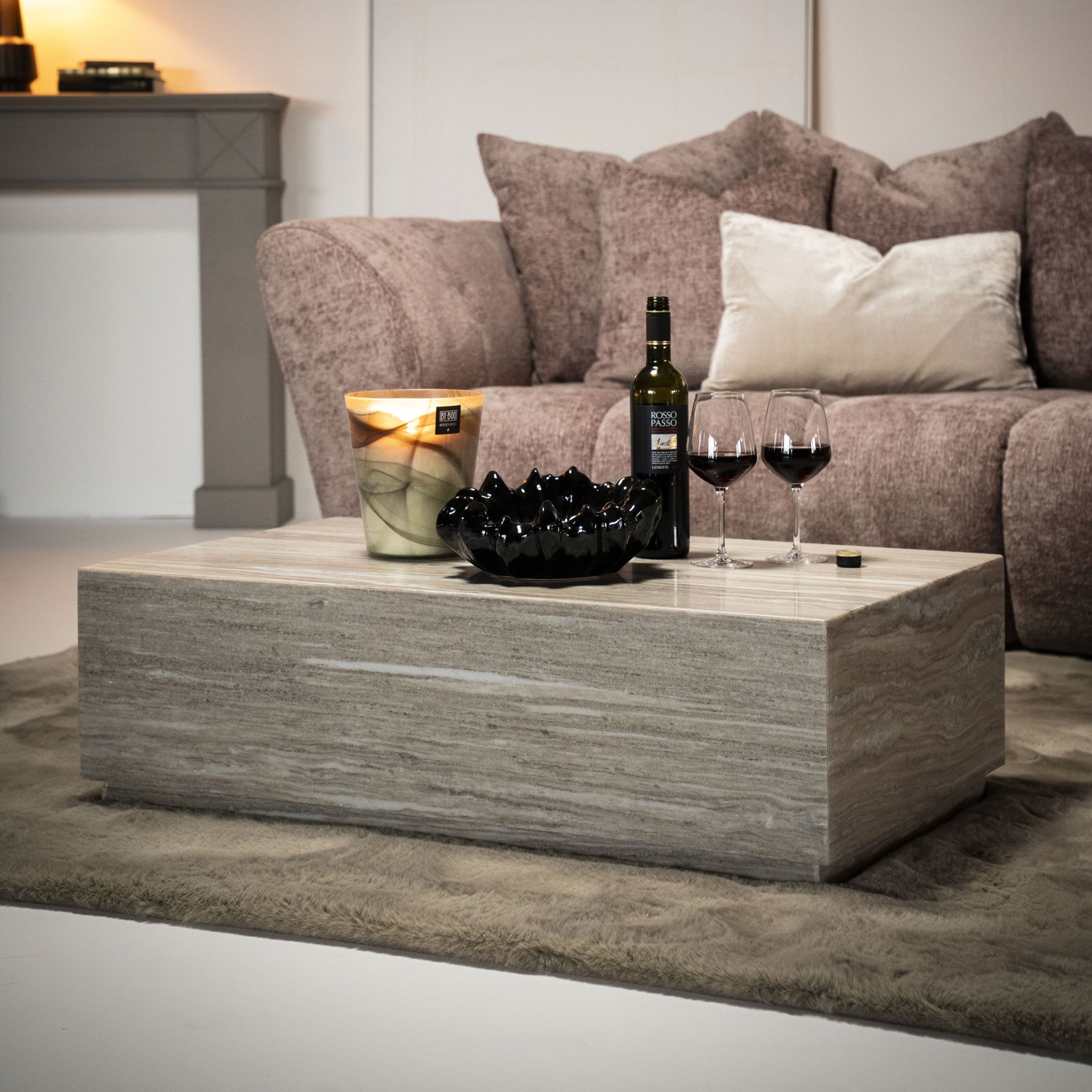 Eleonora Salontafel Vince Marmer – Luxe Beige tafel 97×56 cm