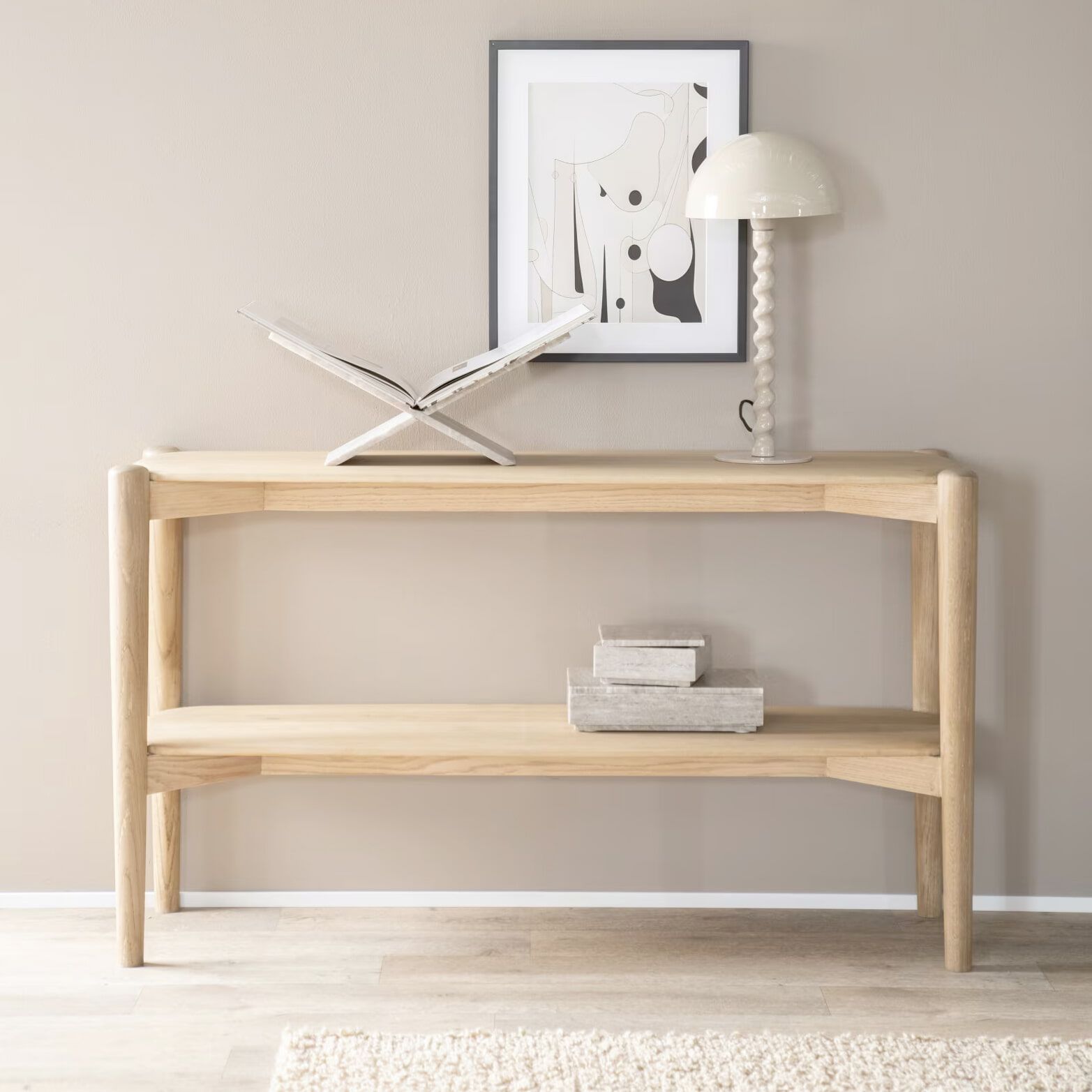 Eleonora Sidetable Selbu – Natuurlijke eikenhouten bijzettafel 130 cm