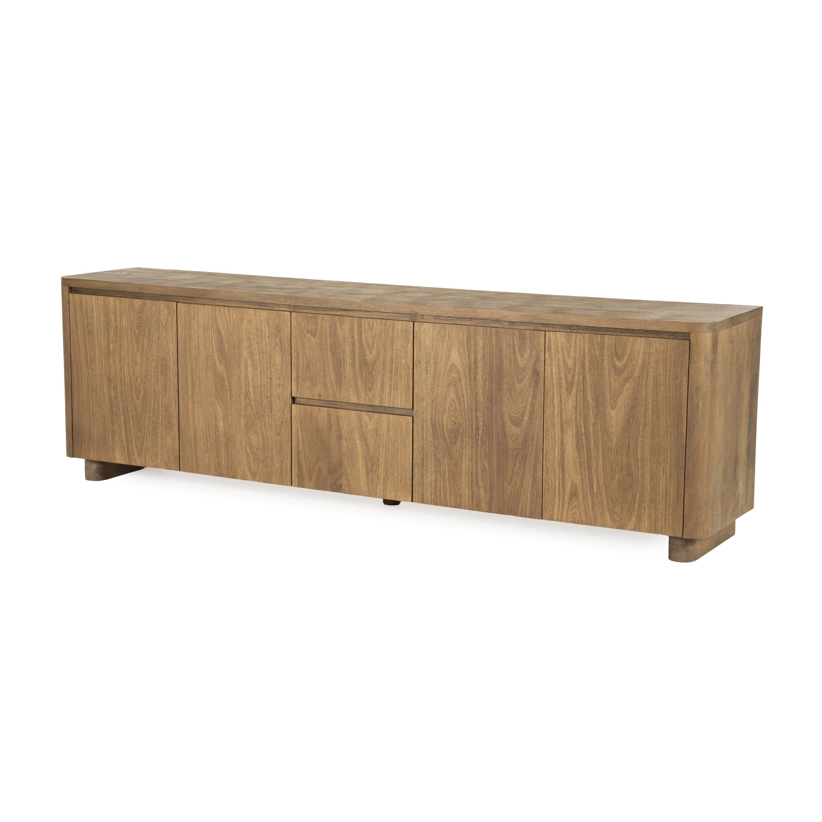 Eleonora TV‑meubel Edward – Strak mangohout, 200 cm, bruine elegantie