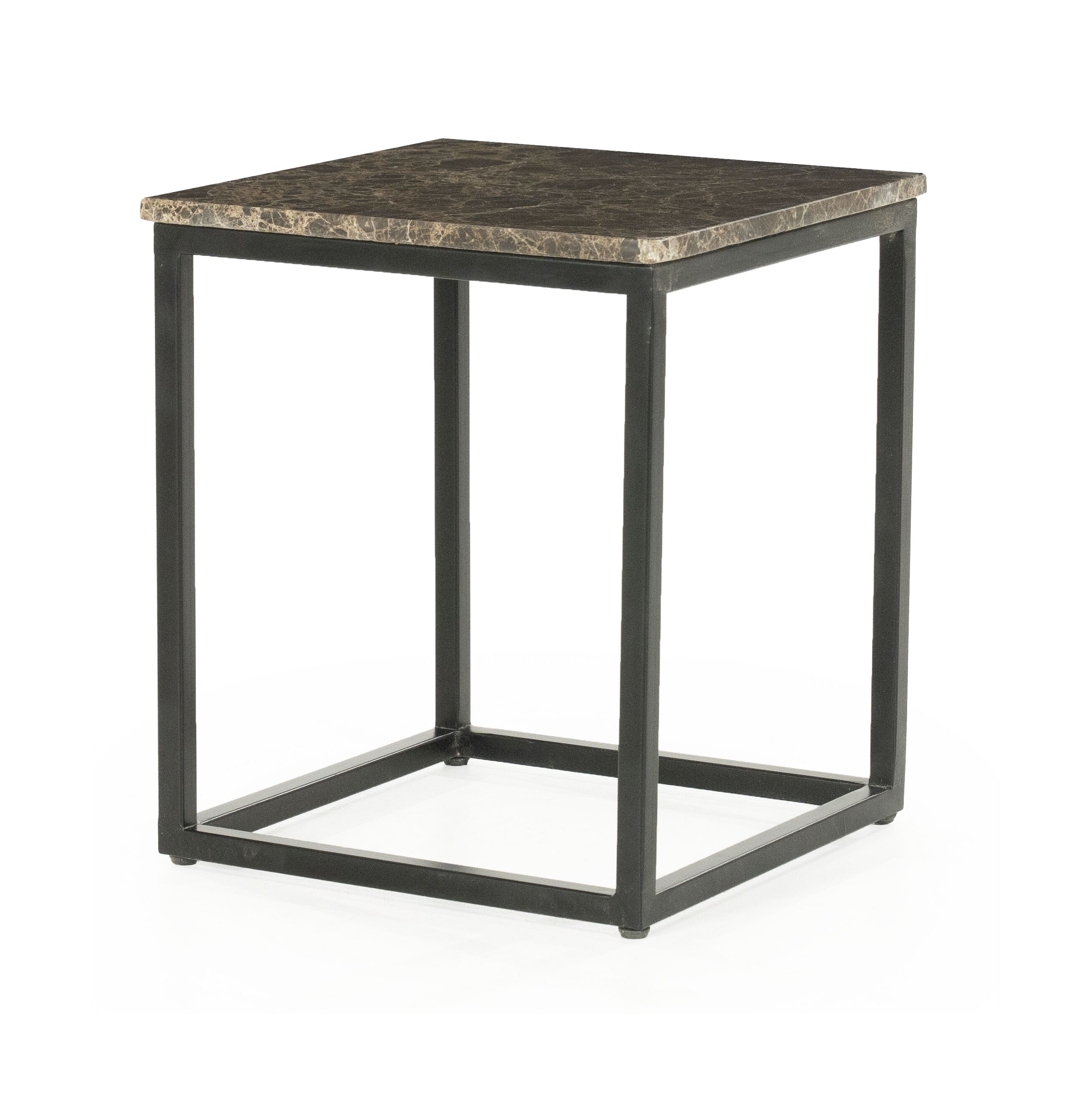 Eleonora Vierkante Bijzettafel Rico Marmer – Elegante compactheid in zwart