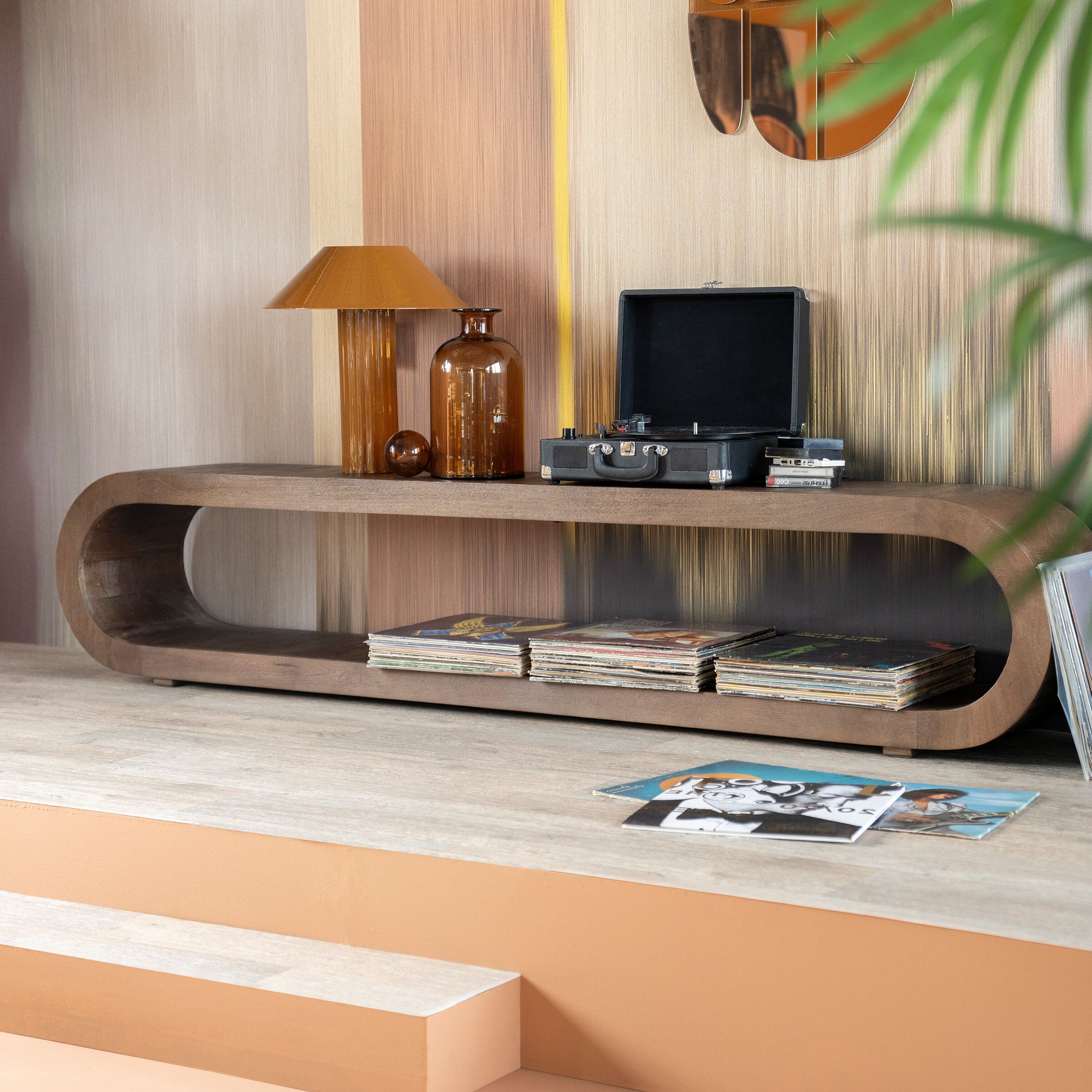 Elora TV‑meubel van By‑Boo – Warm Mangohout, 200 cm