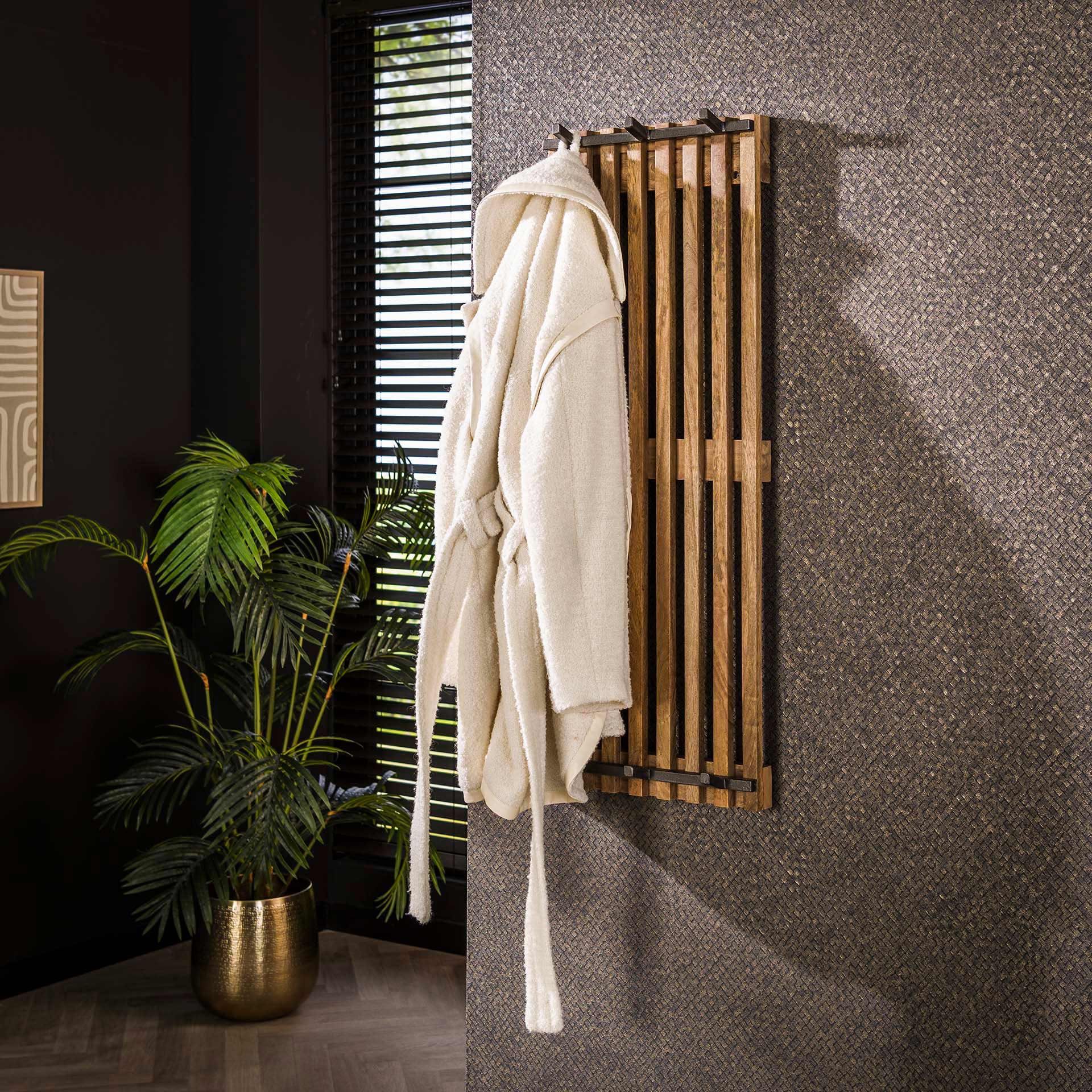 Emilee Kapstok van Mangohout – 6 Haken, Zandkleur – LifestyleFurn