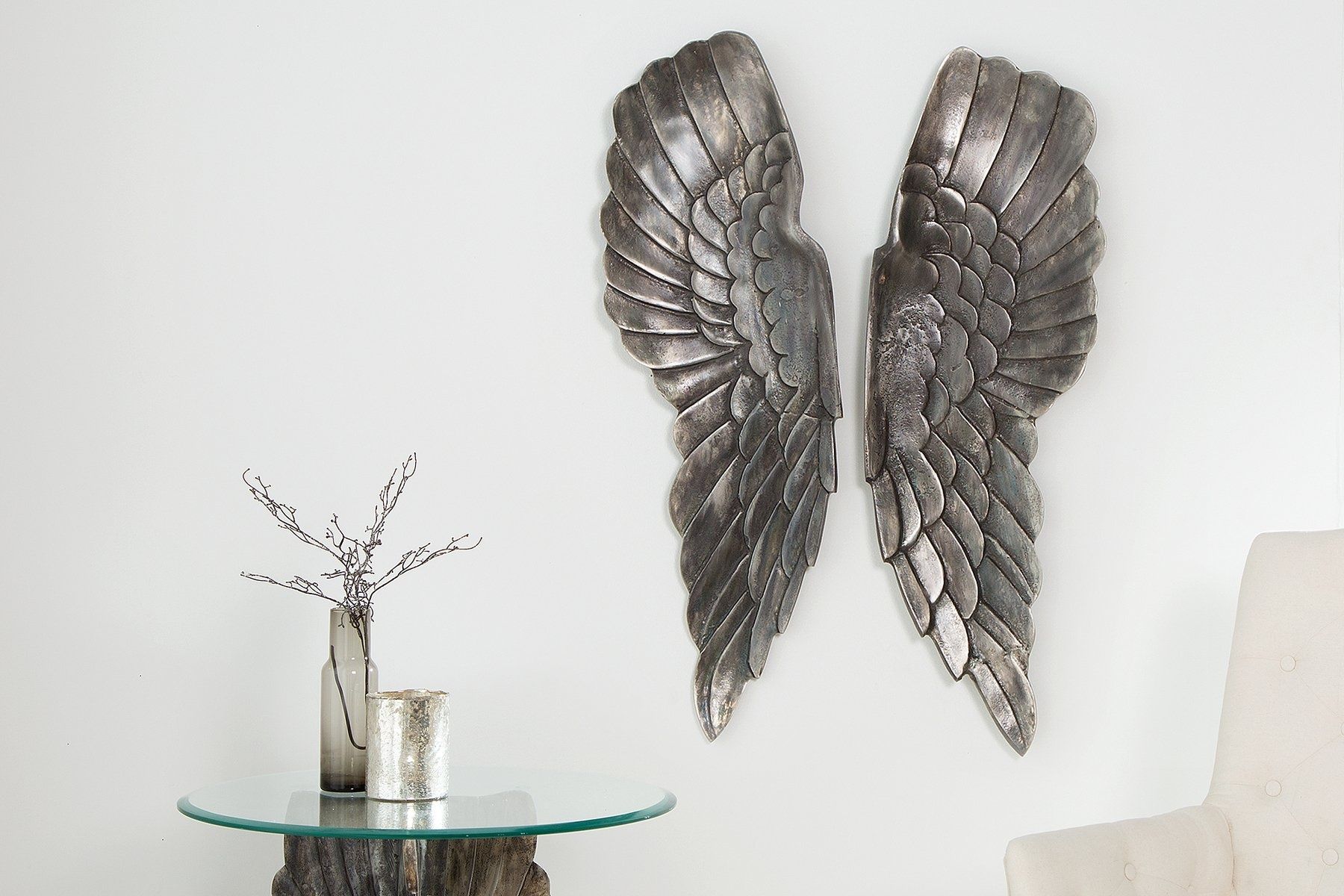 Enorme wanddecoratie FALLEN ANGEL – 65 cm asymmetrische engelenvleugels van Invicta Interior