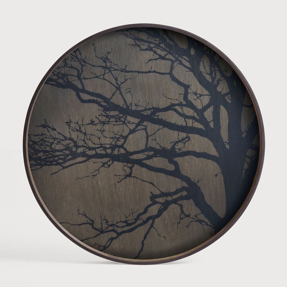 Ethnicraft Black Tree Rond Dienblad – Zwart, 61 cm
