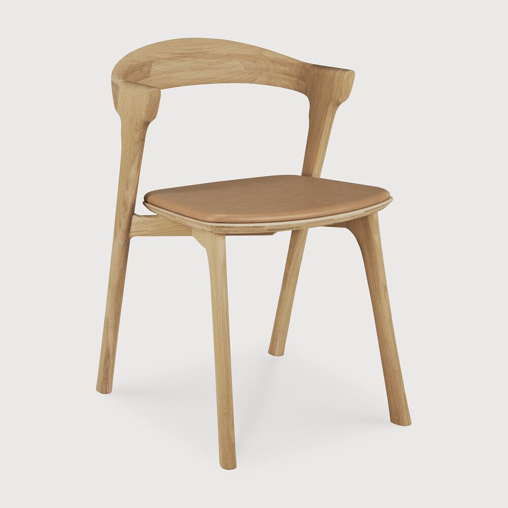 Ethnicraft Bok eetkamerstoel – natuurlijke elegantie in eiken & leer
