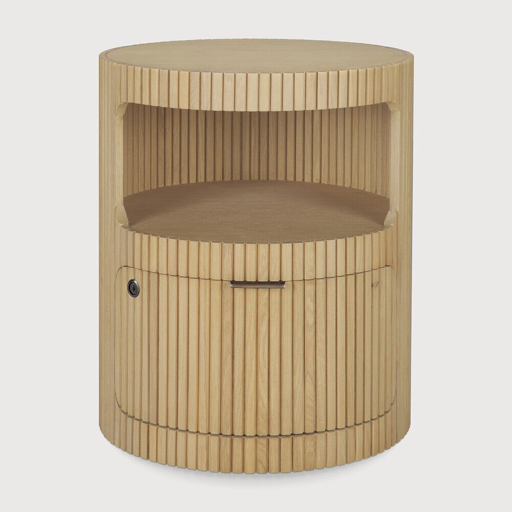 Ethnicraft Boomerang Ronde Ladekast – Massief eiken, naturel