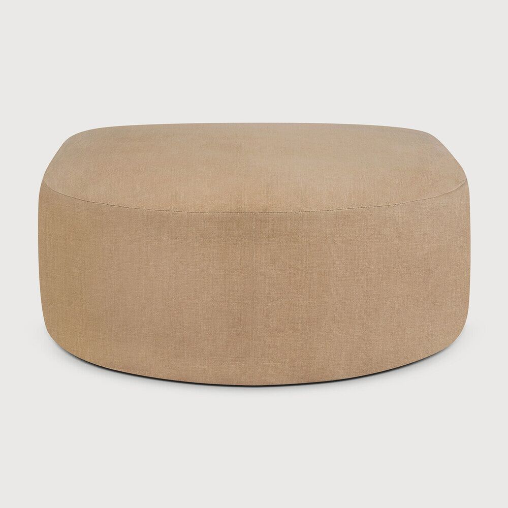 Ethnicraft Bulky Halfronde Hocker 95 × 95 cm – Light Sepia, stijlvol en veelzijdig