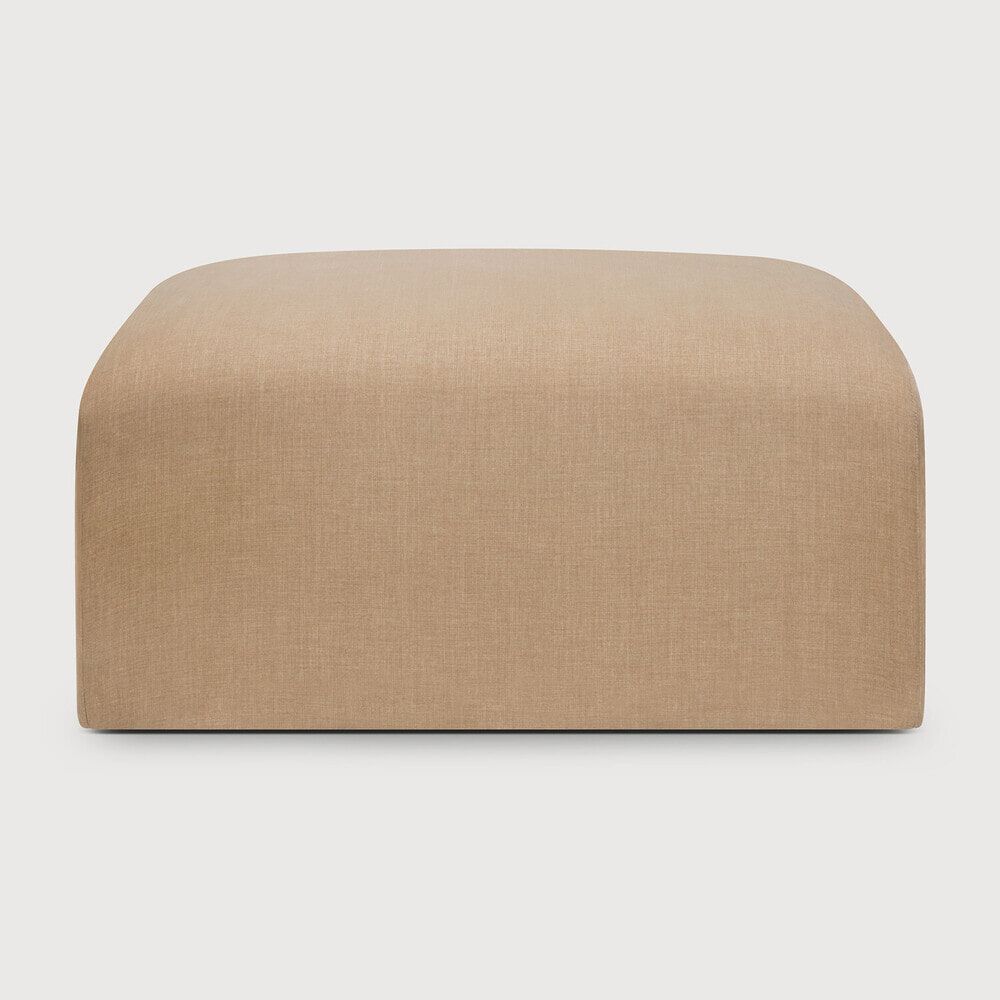 Ethnicraft Bulky Hocker 80 × 60 cm – Light Sepia, tijdloos comfort voor elke woonruimte