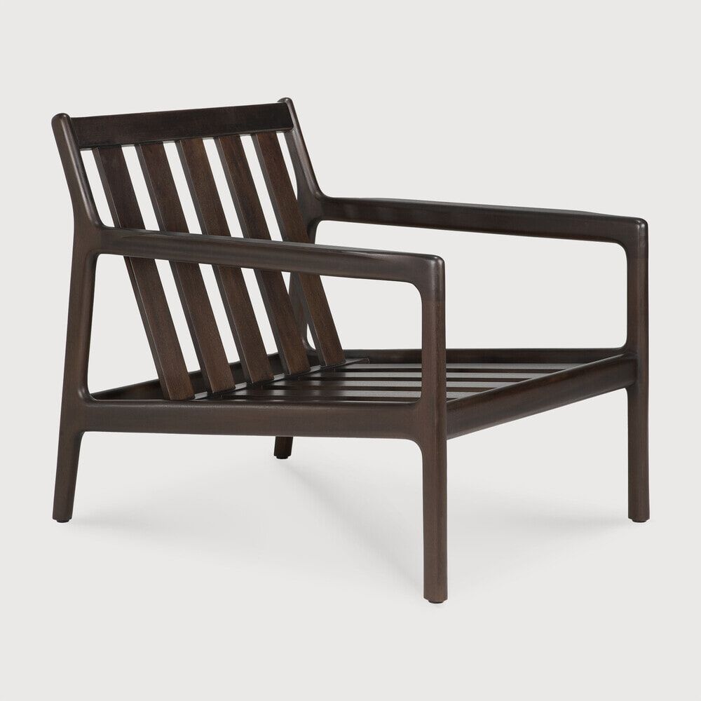 Ethnicraft Fauteuil Jack – Elegante loungestoel in mahoniehout (donkerbruin)