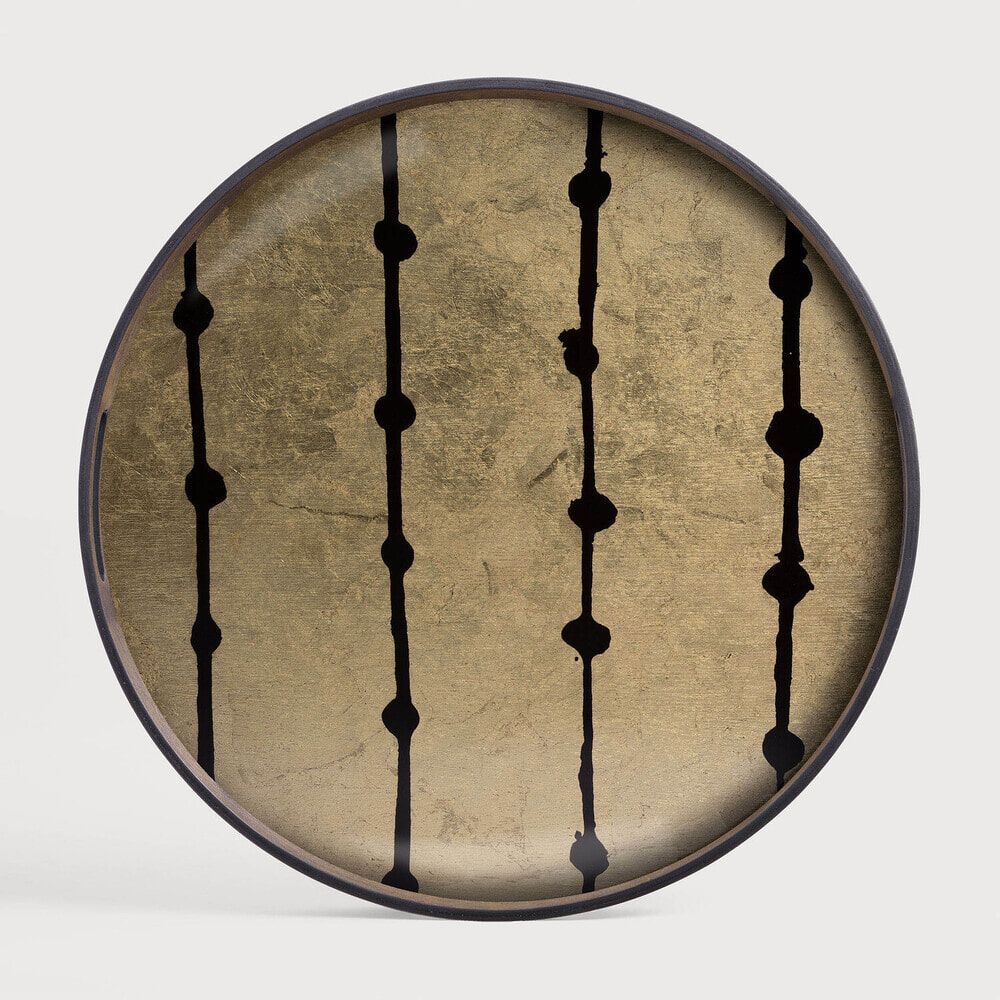 Ethnicraft Gilded Layers Rond Dienblad 48 cm – Stralend Goud
