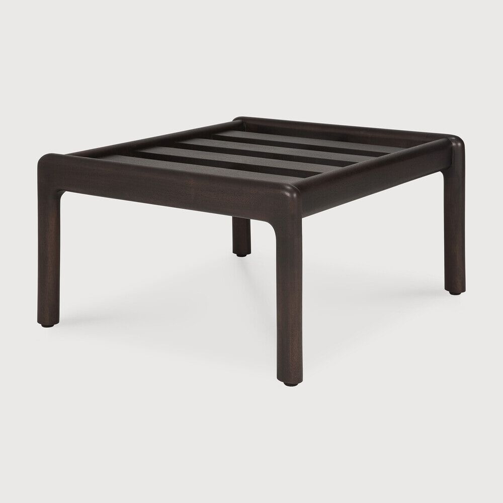 Ethnicraft Hocker Jack – Elegante, vernisde mahonie poef in donkerbruin