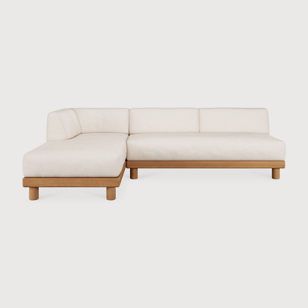Ethnicraft Modulaire Loungebank Monocle Hoek Links – Elegant Teakhout voor een warme woonomgeving