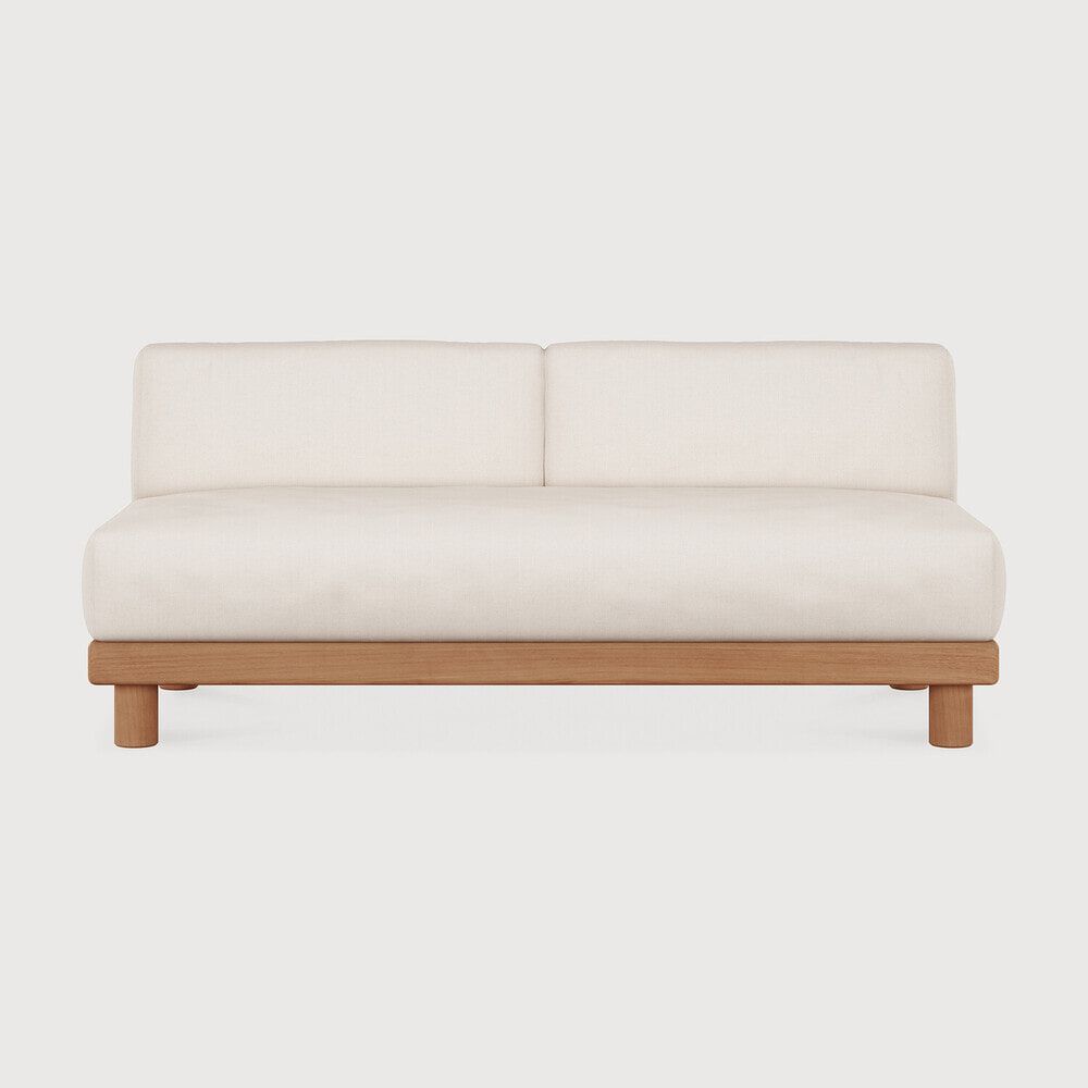 Ethnicraft Monocle 2‑zits loungebank – natuurlijk teak voor een warme leefruimte