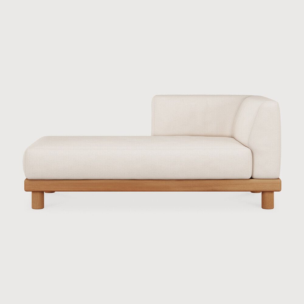 Ethnicraft Monocle Lounge – Modulaire loungebank met rechter arm in teakhout