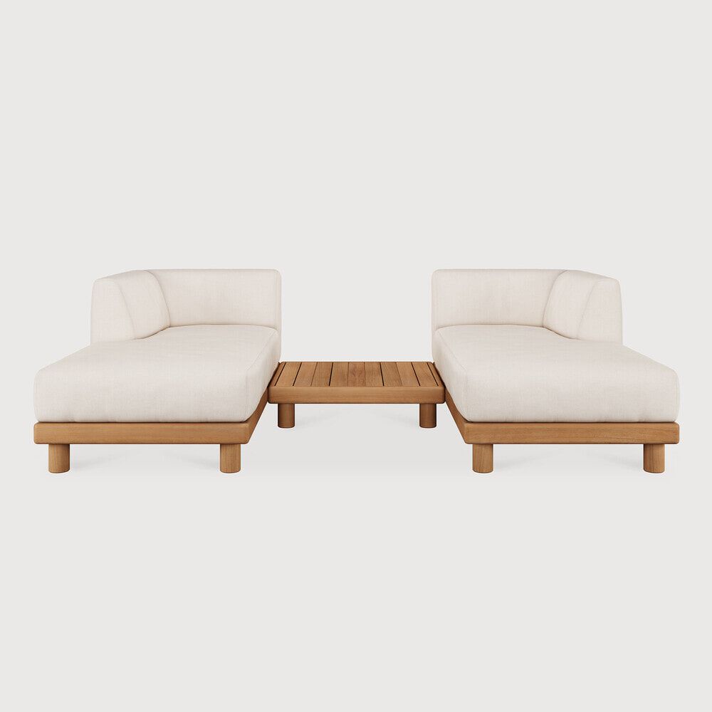 Ethnicraft Monocle Lounge – Modulaire loungebank met salontafel in teakhout