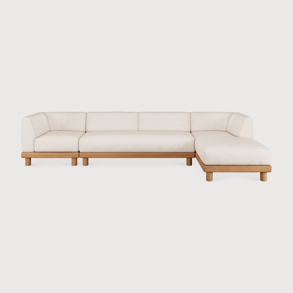 Ethnicraft Monocle modulaire loungebank 4‑zits – stijlvolle hoekbank in teakhout