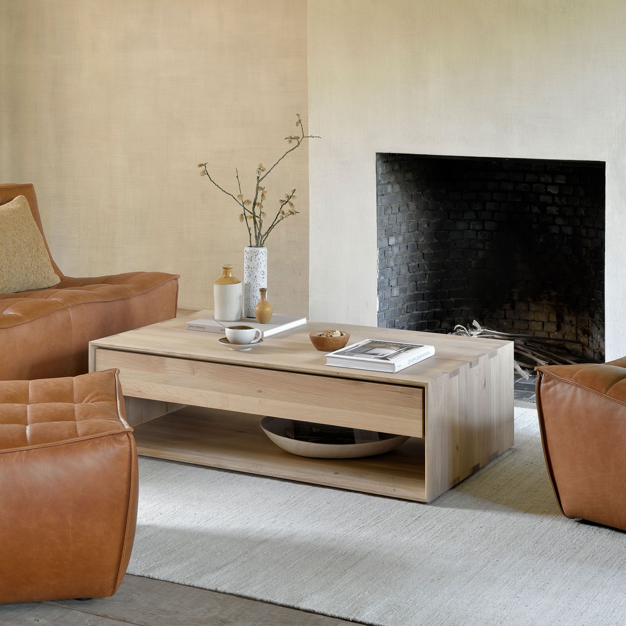 Ethnicraft Nordic Salontafel – massief eiken, 120 × 70 cm, naturel
