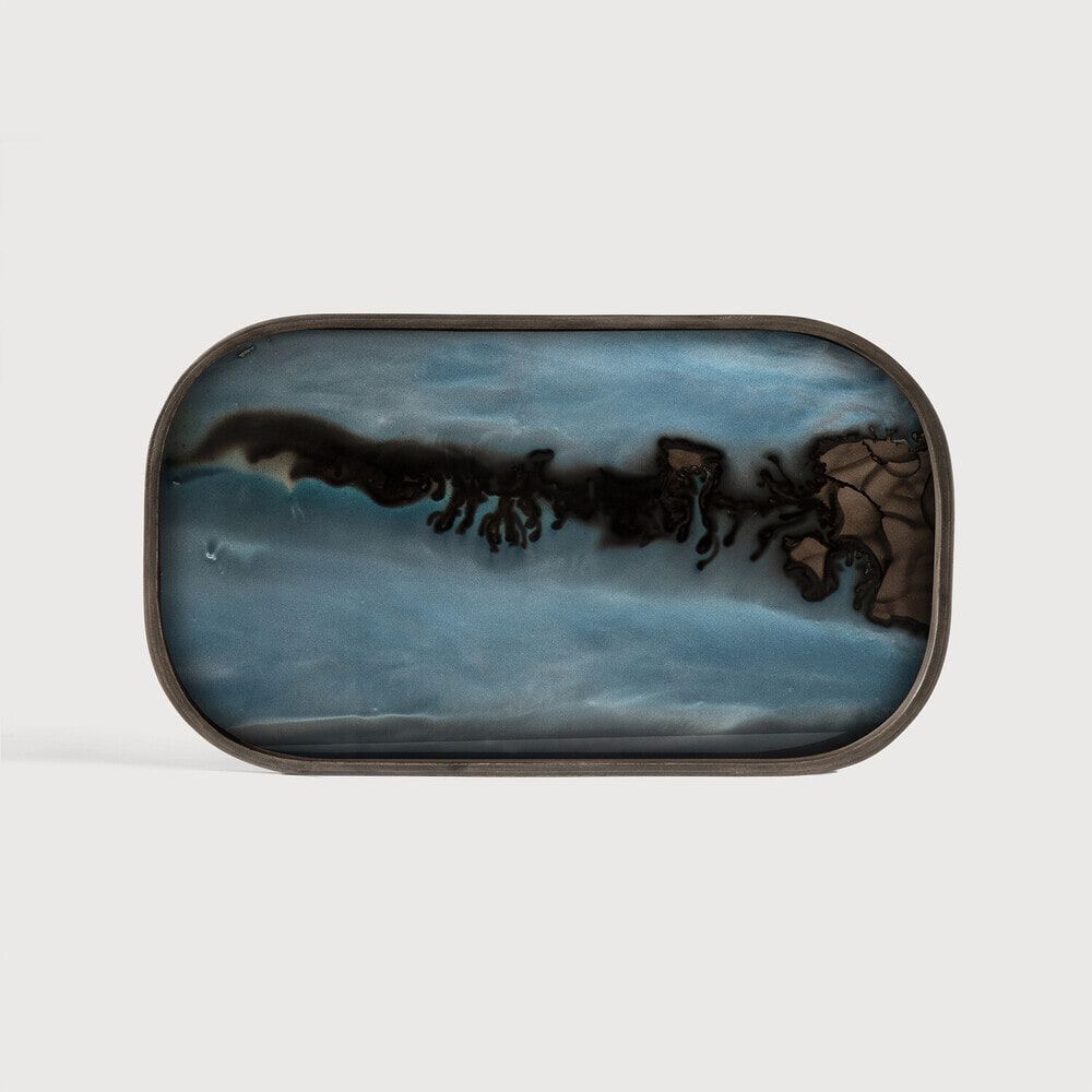 Ethnicraft Organics Dienblad Slate – Tijdloos Handgeschilderd Glazen Servies