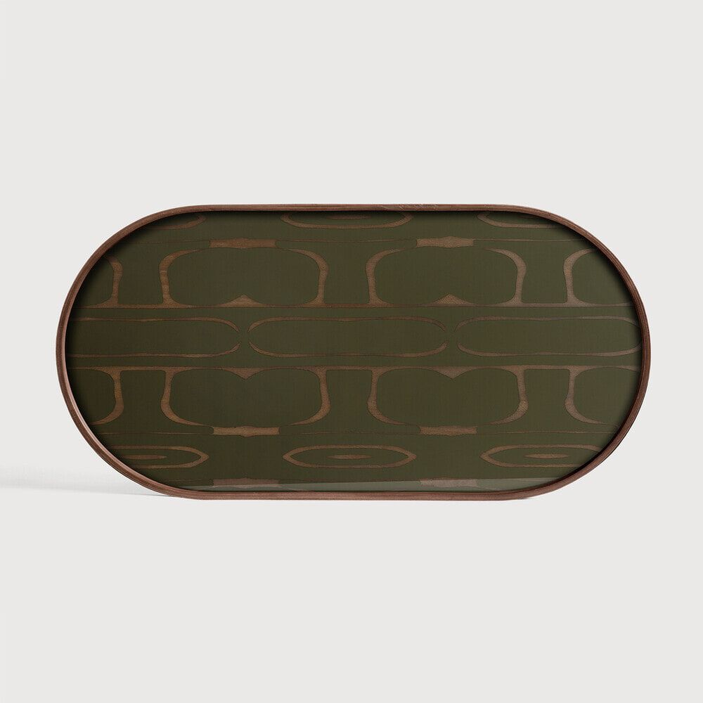 Ethnicraft Ovaal dienblad “Second Nature” – organisch design in mosgroen