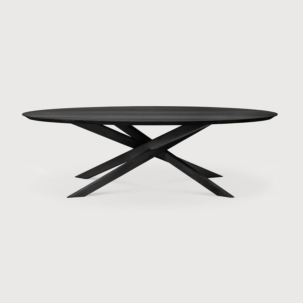 Ethnicraft Ovale Eettafel Mikado – Zwart, 267 cm × 138 cm