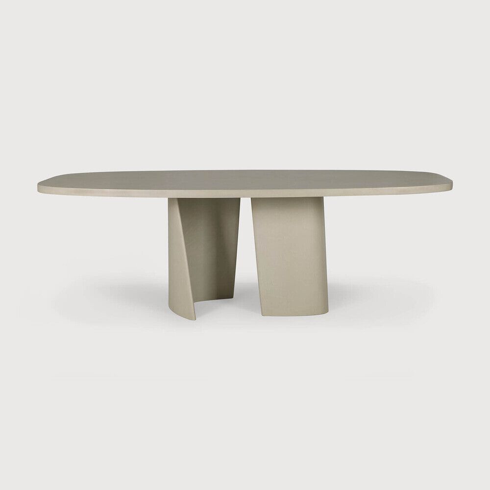 Ethnicraft Ovale Tuintafel Canyon Beton – Lichtgrijs, 230 × 115 cm