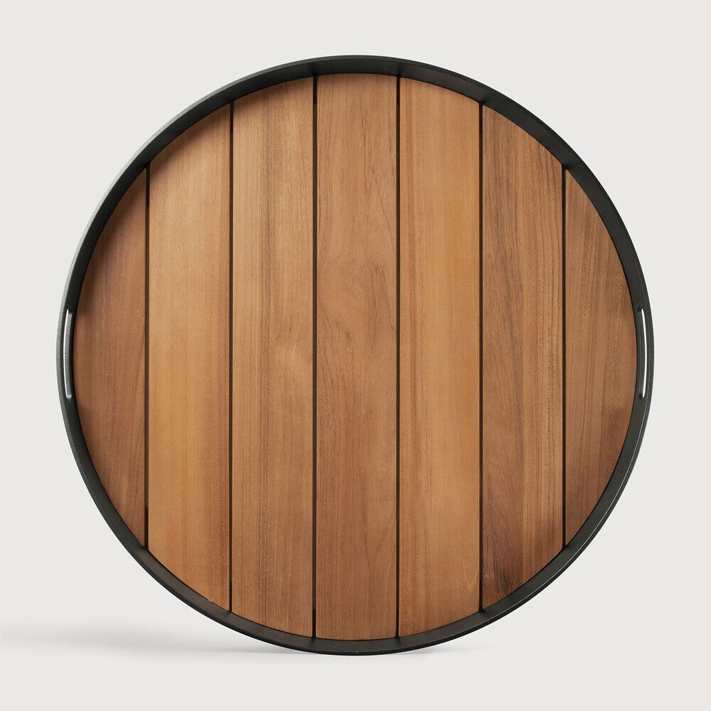 Ethnicraft Rond Dienblad Core – 61 cm teakhout, warm en tijdloos