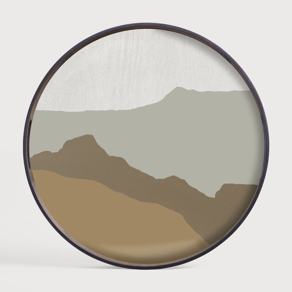 Ethnicraft Rond Dienblad Wabi Sabi 48 cm – Zand: Natuurlijke Elegantie voor je Keuken