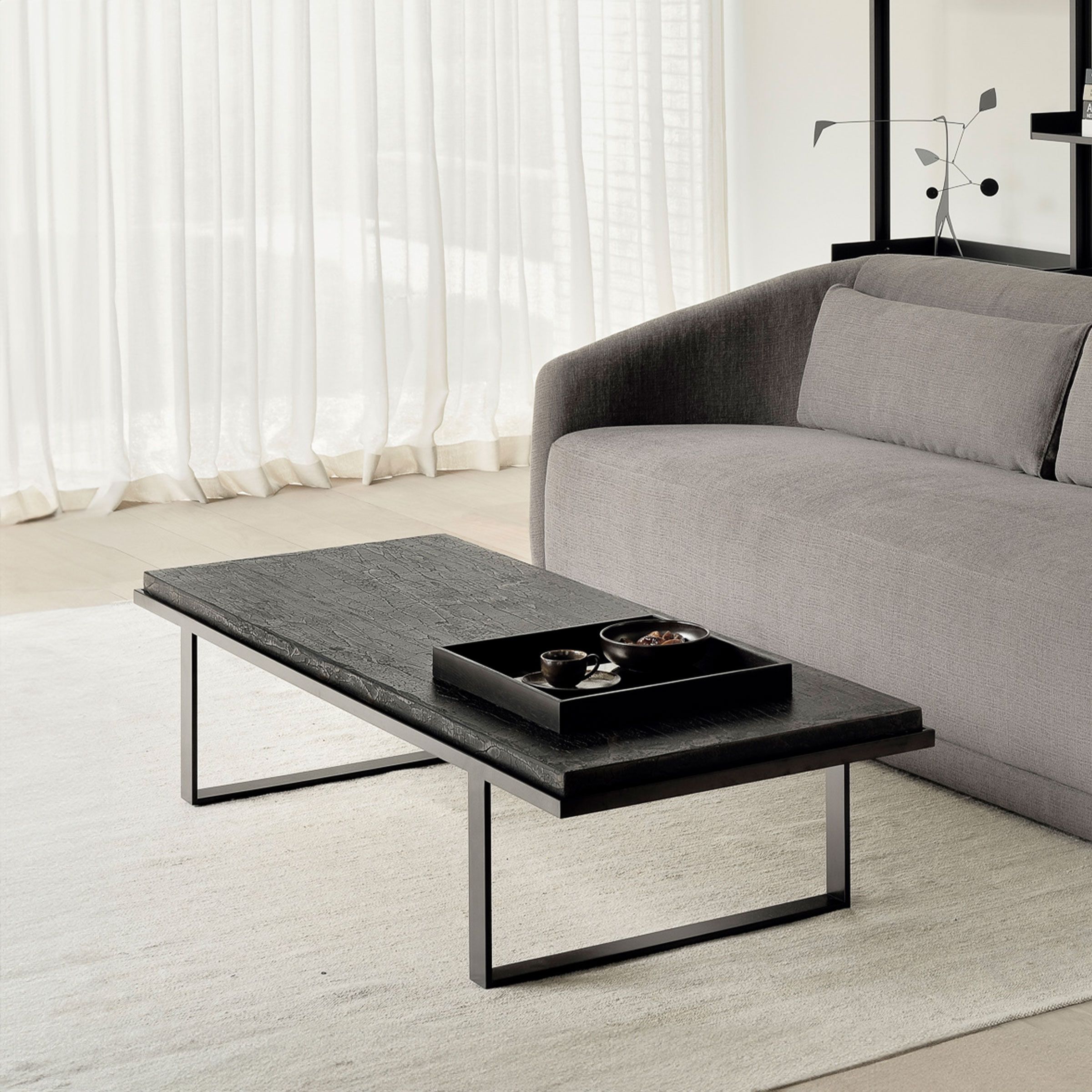 Ethnicraft Salontafel Stability Minerals – Handgemaakt, Uniek Design in Umber (150 × 60 cm)