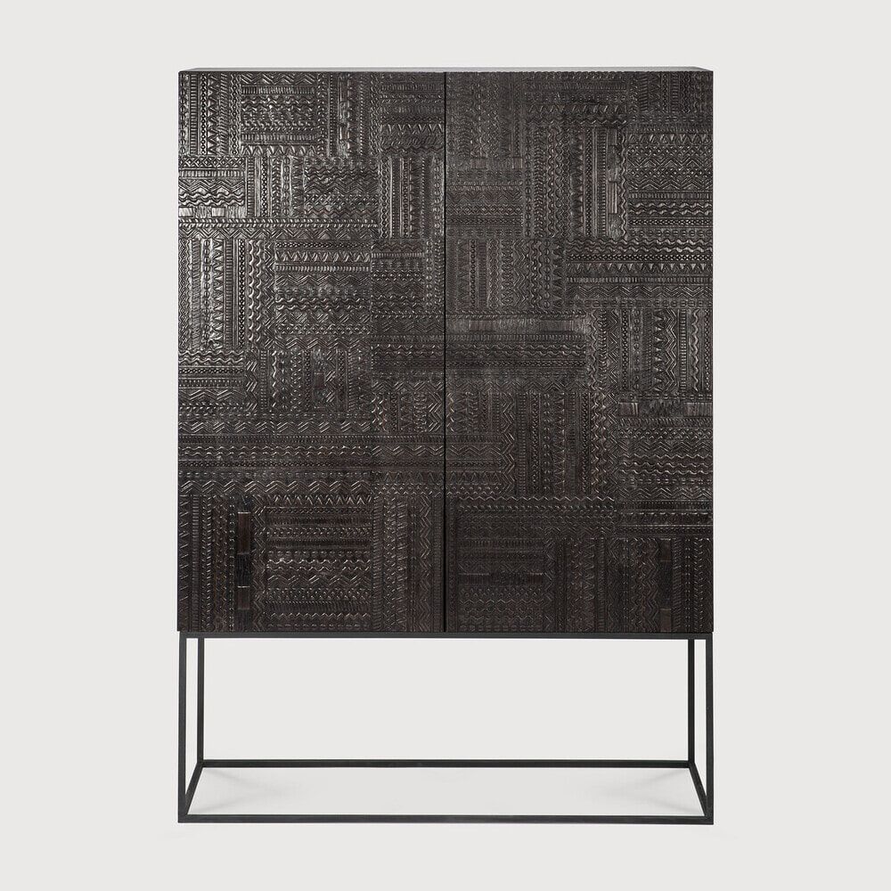 Ethnicraft Tabwa Opbergkast 180 cm – Minimalistisch design in zwart teakhout