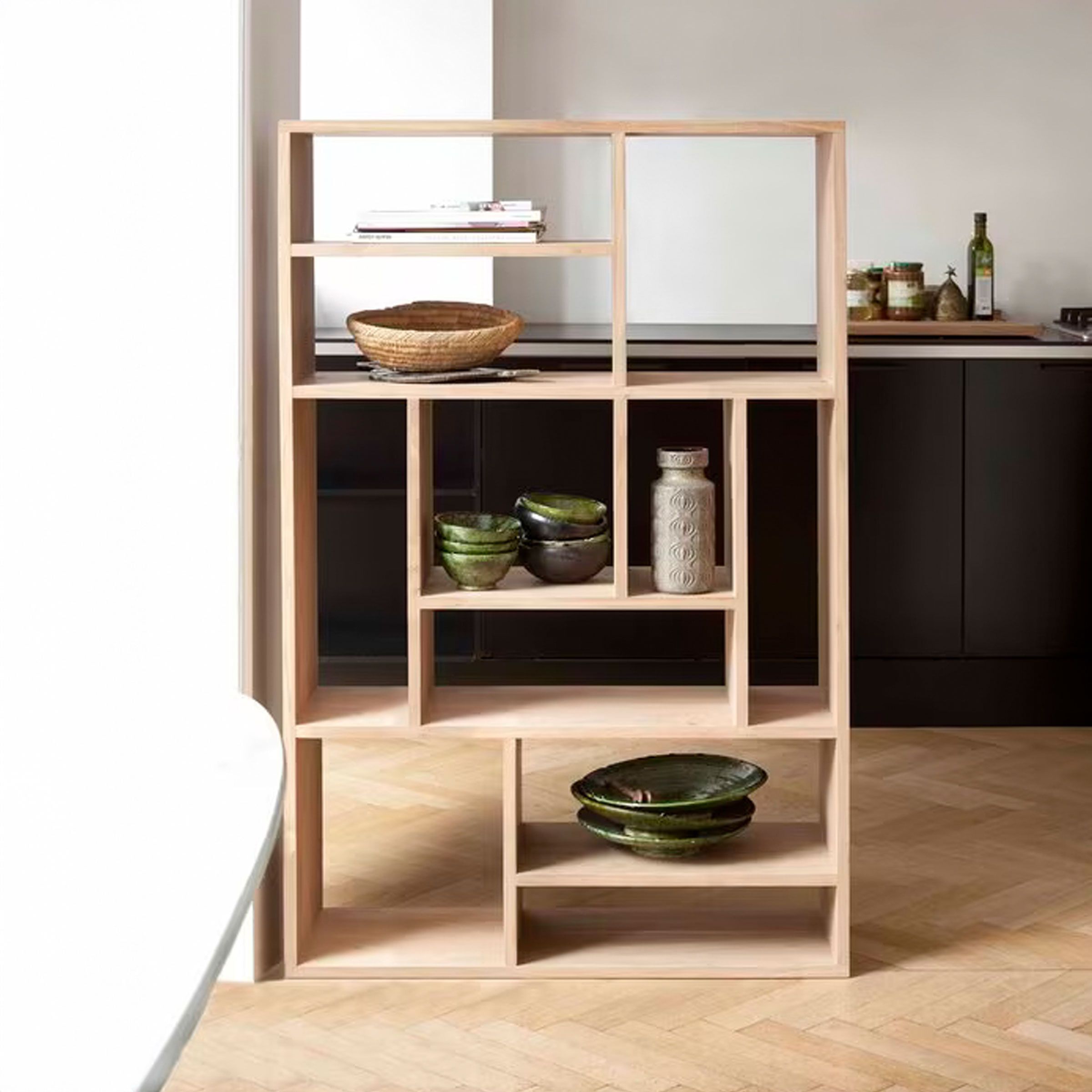 Ethnicraft Wandrek M – Strak, natuurlijk eiken met Mondriaan‑inspiratie