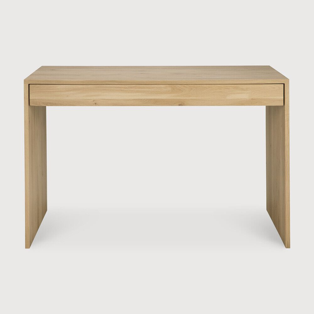 Ethnicraft Wave bureau – massief eiken, 120 × 60 cm – Naturel