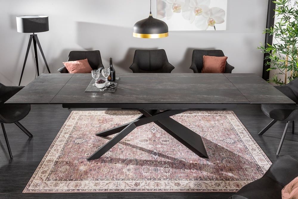 EUPHORIA uitschuifbare eettafel – stijlvol antraciet, luxe Italiaans lavakeramiek